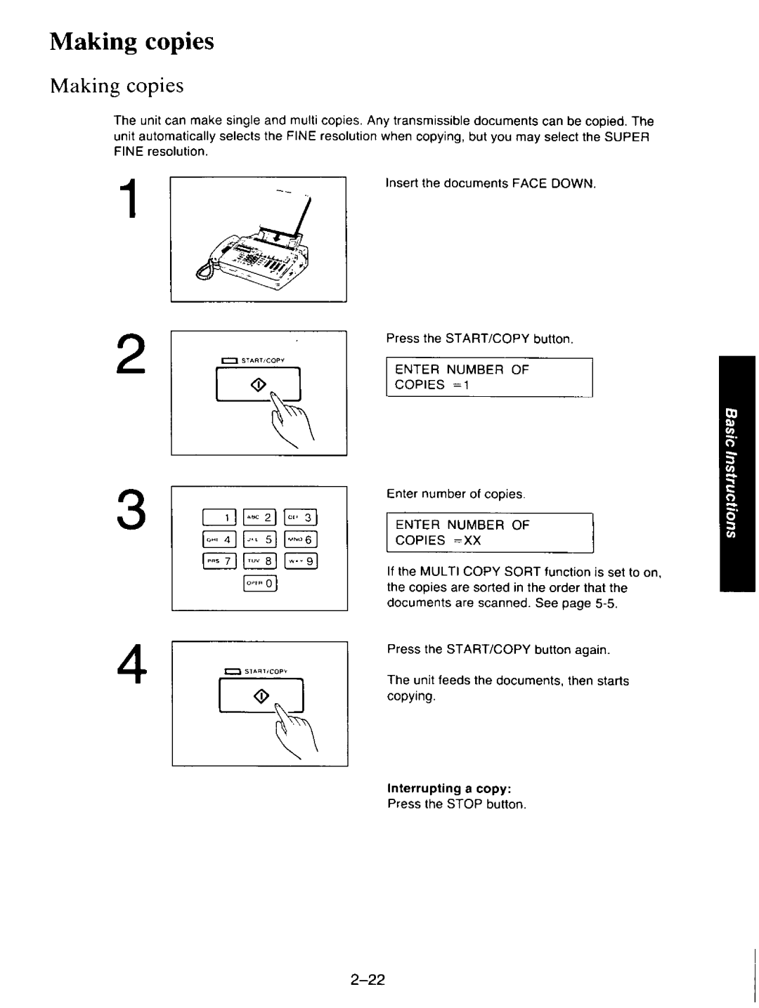 Panasonic KXF110 manual 