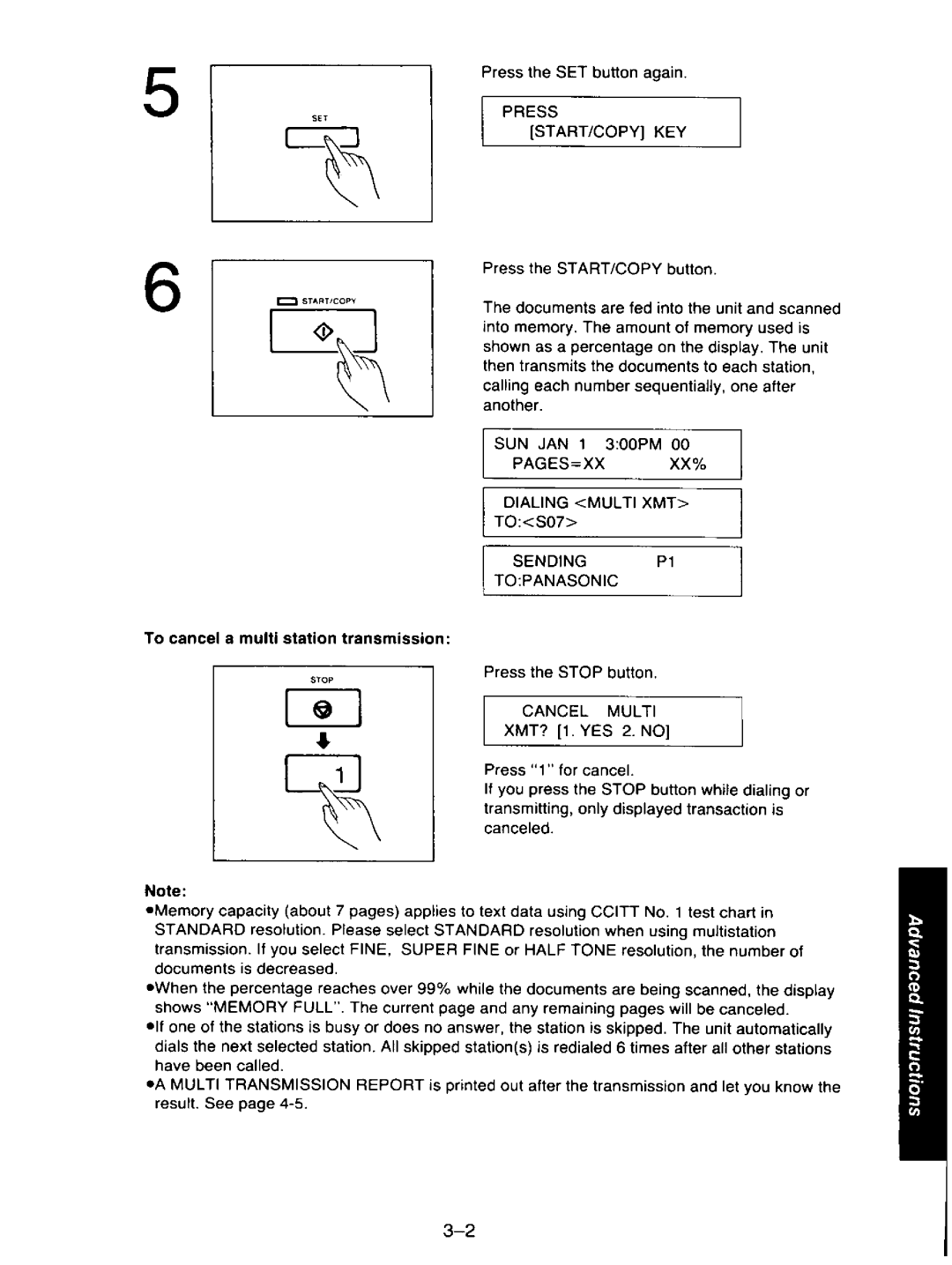 Panasonic KXF110 manual 