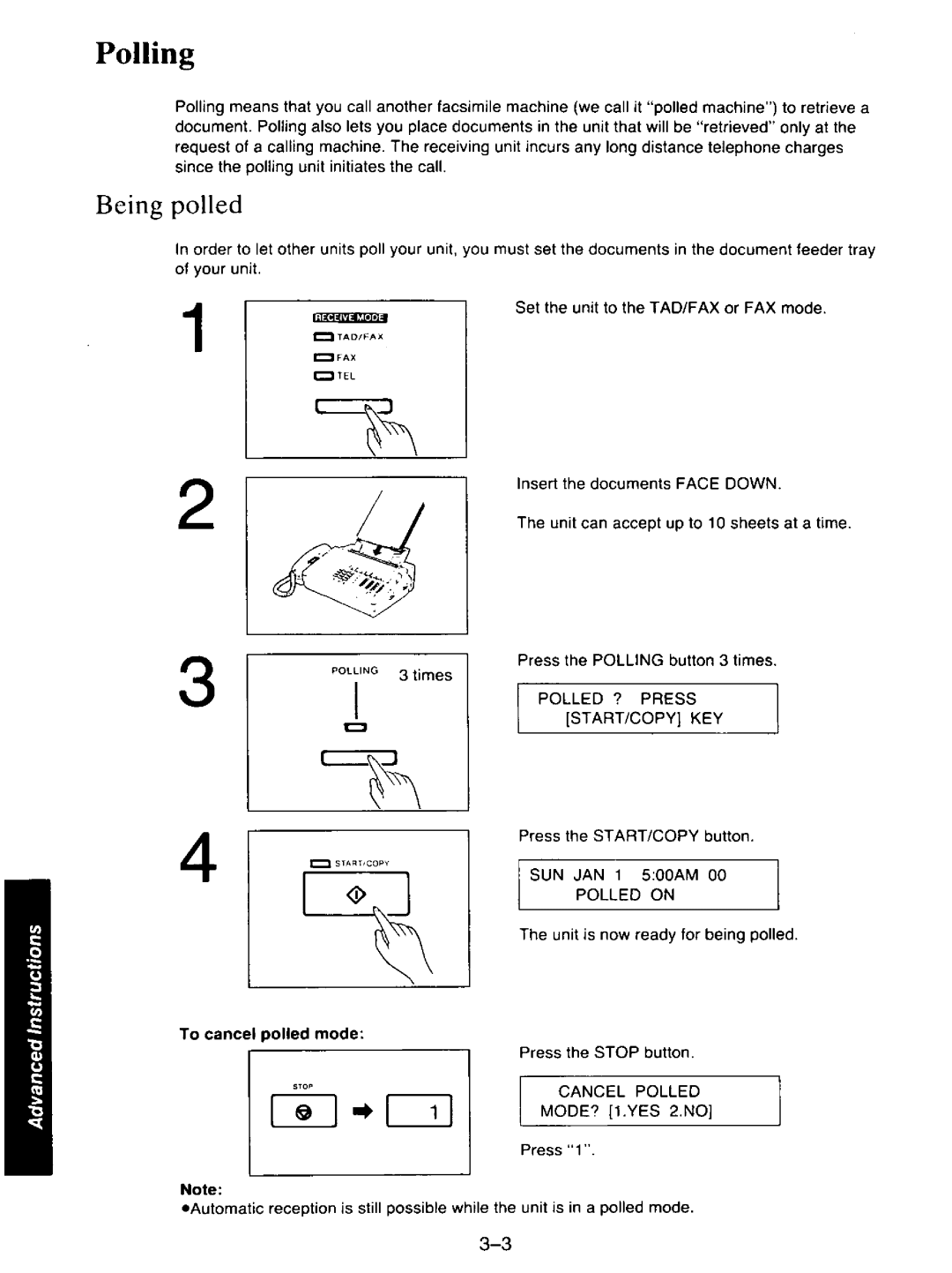 Panasonic KXF110 manual 