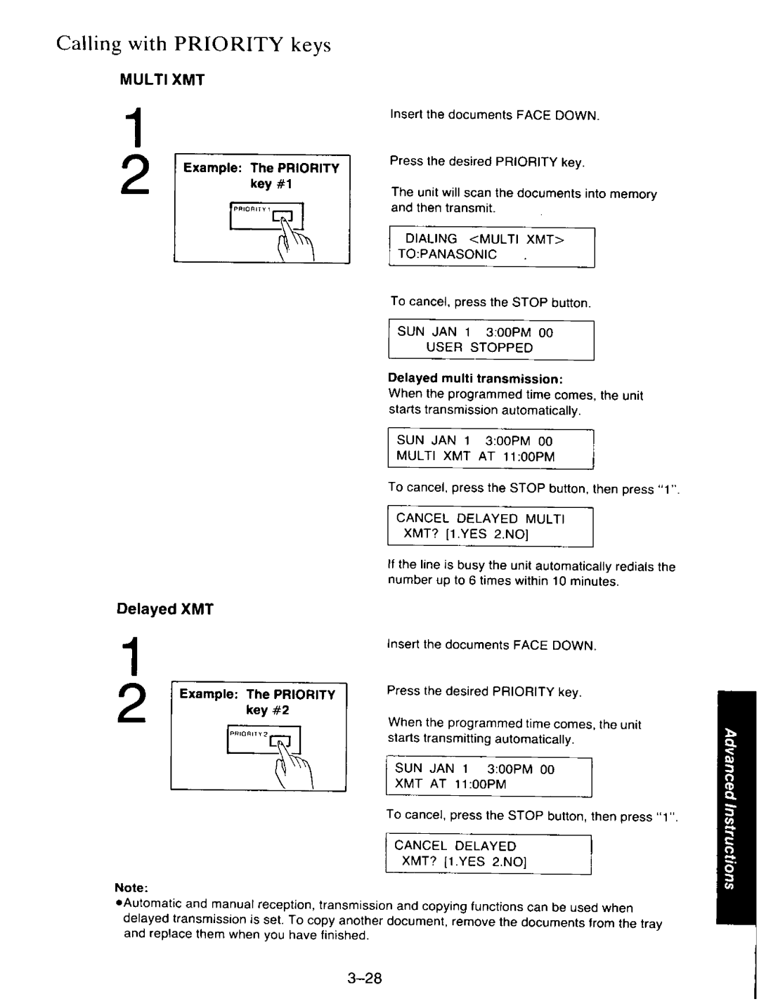 Panasonic KXF110 manual 