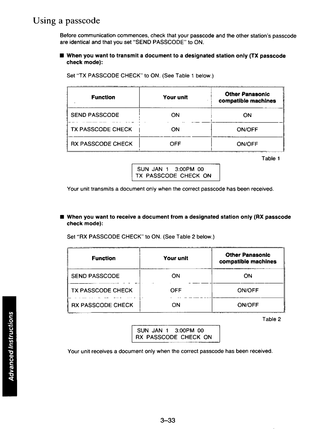 Panasonic KXF110 manual 