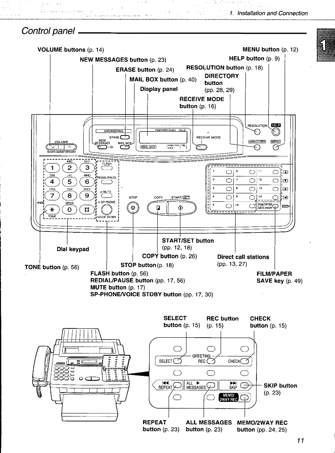 Panasonic KXF1100 manual 