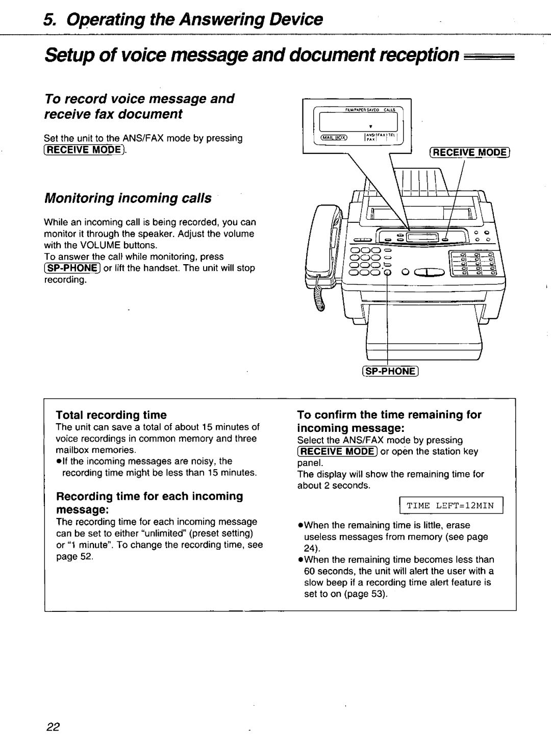 Panasonic KXF1100 manual 