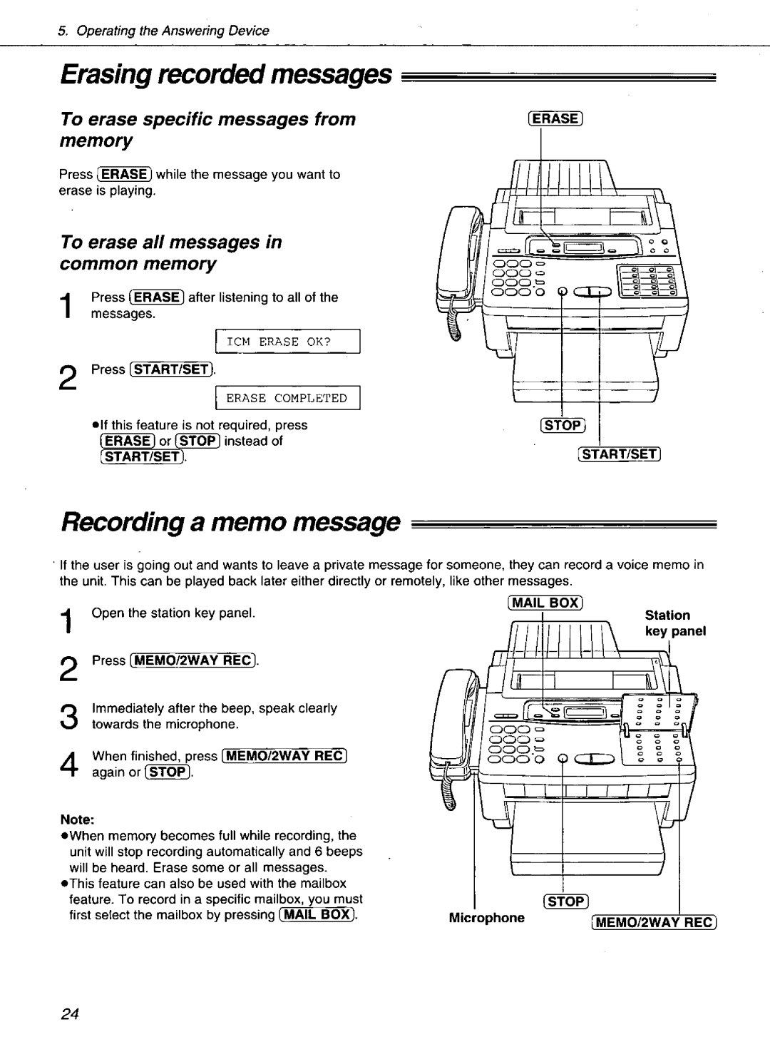 Panasonic KXF1100 manual 