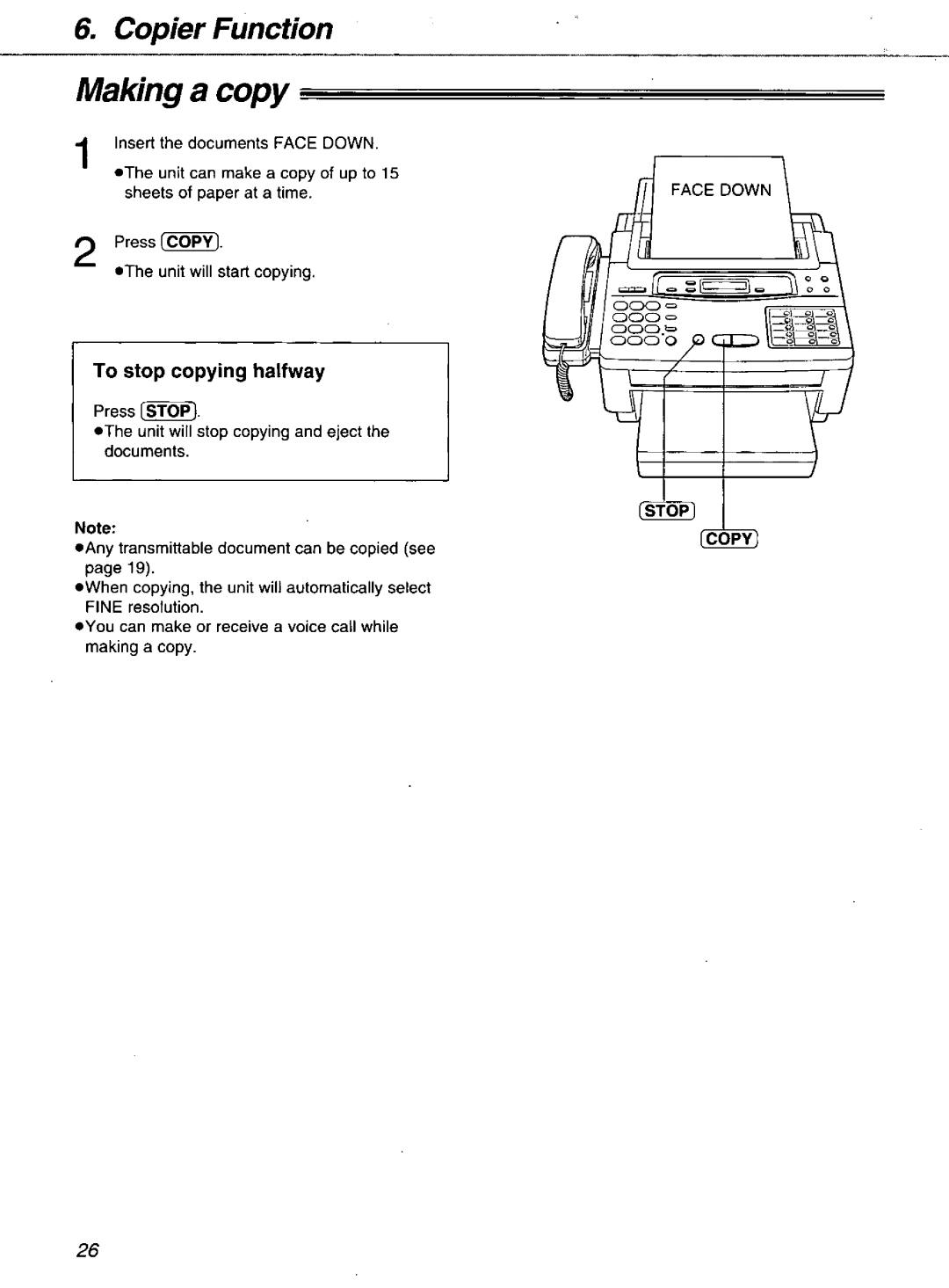 Panasonic KXF1100 manual 