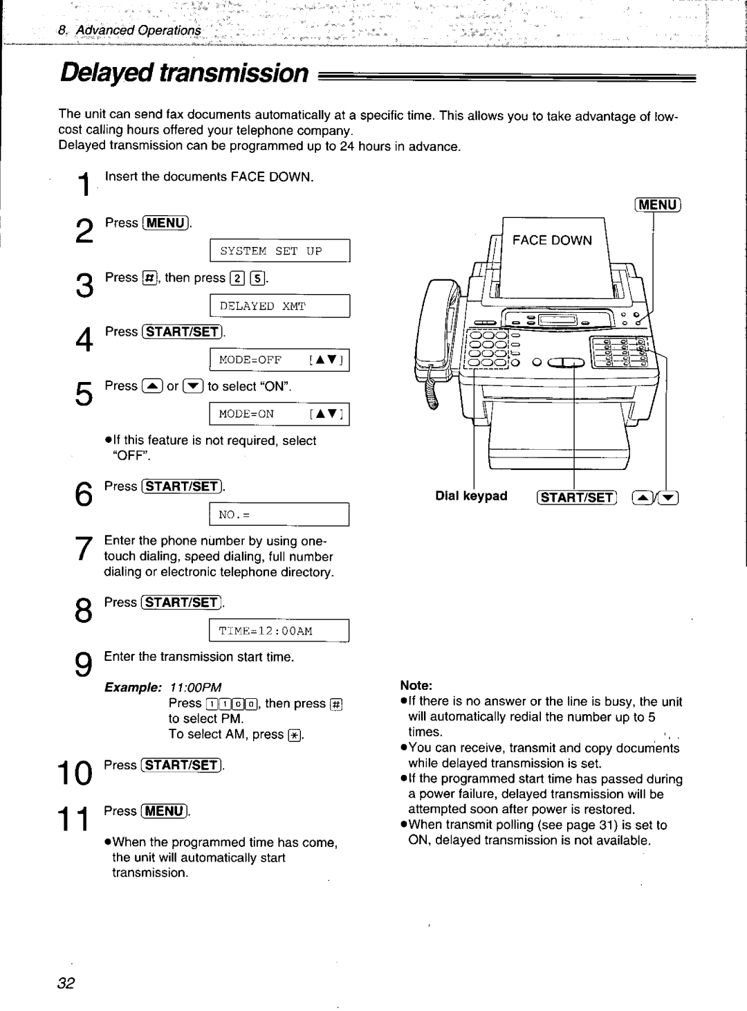 Panasonic KXF1100 manual 