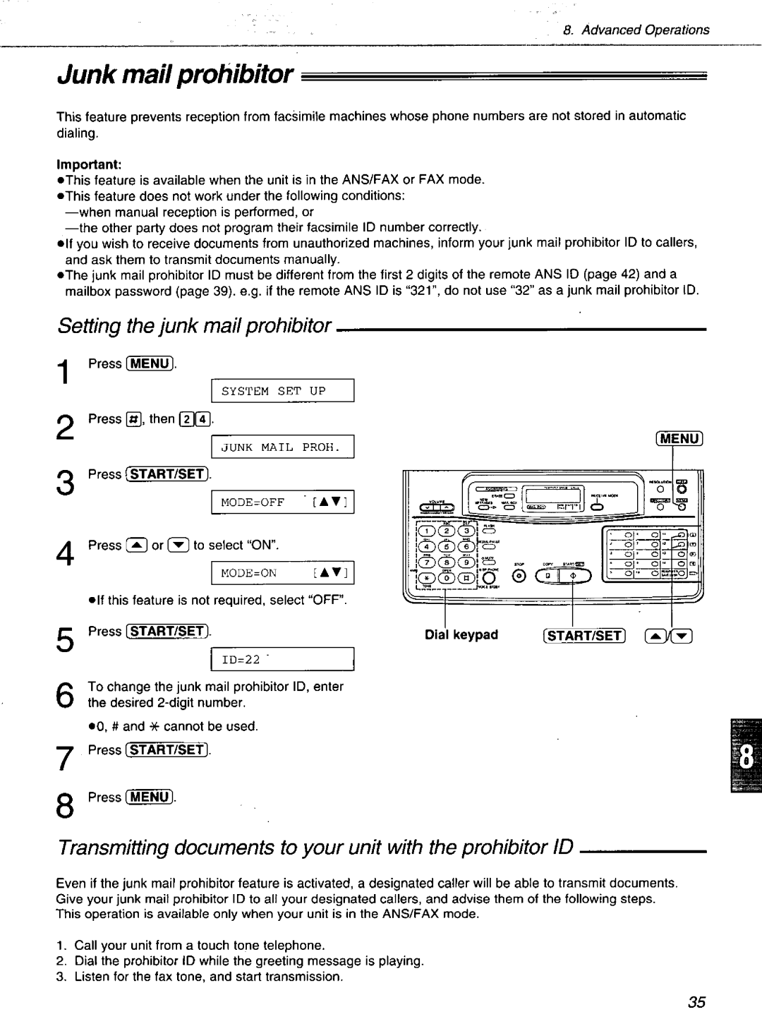 Panasonic KXF1100 manual 