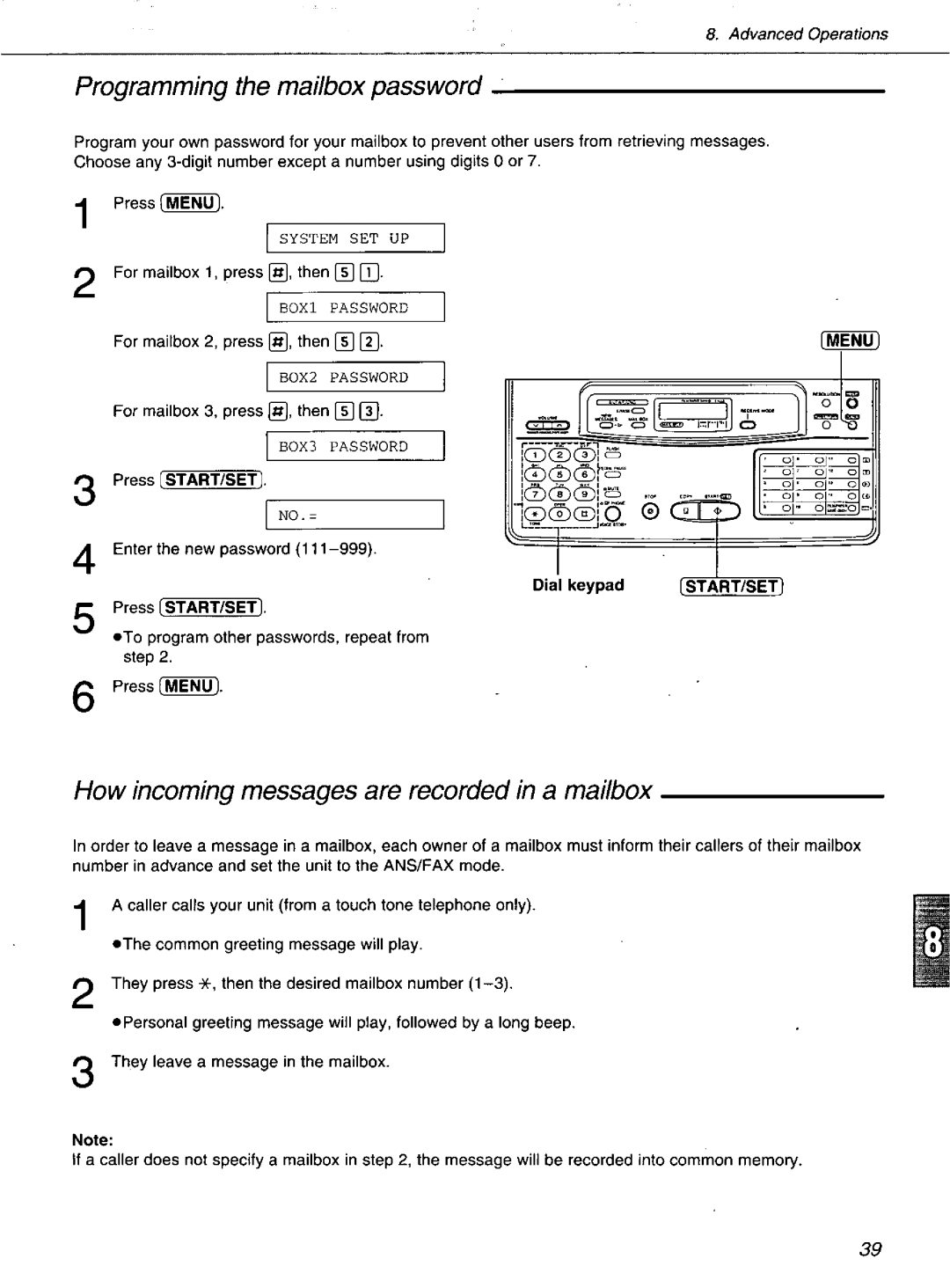 Panasonic KXF1100 manual 