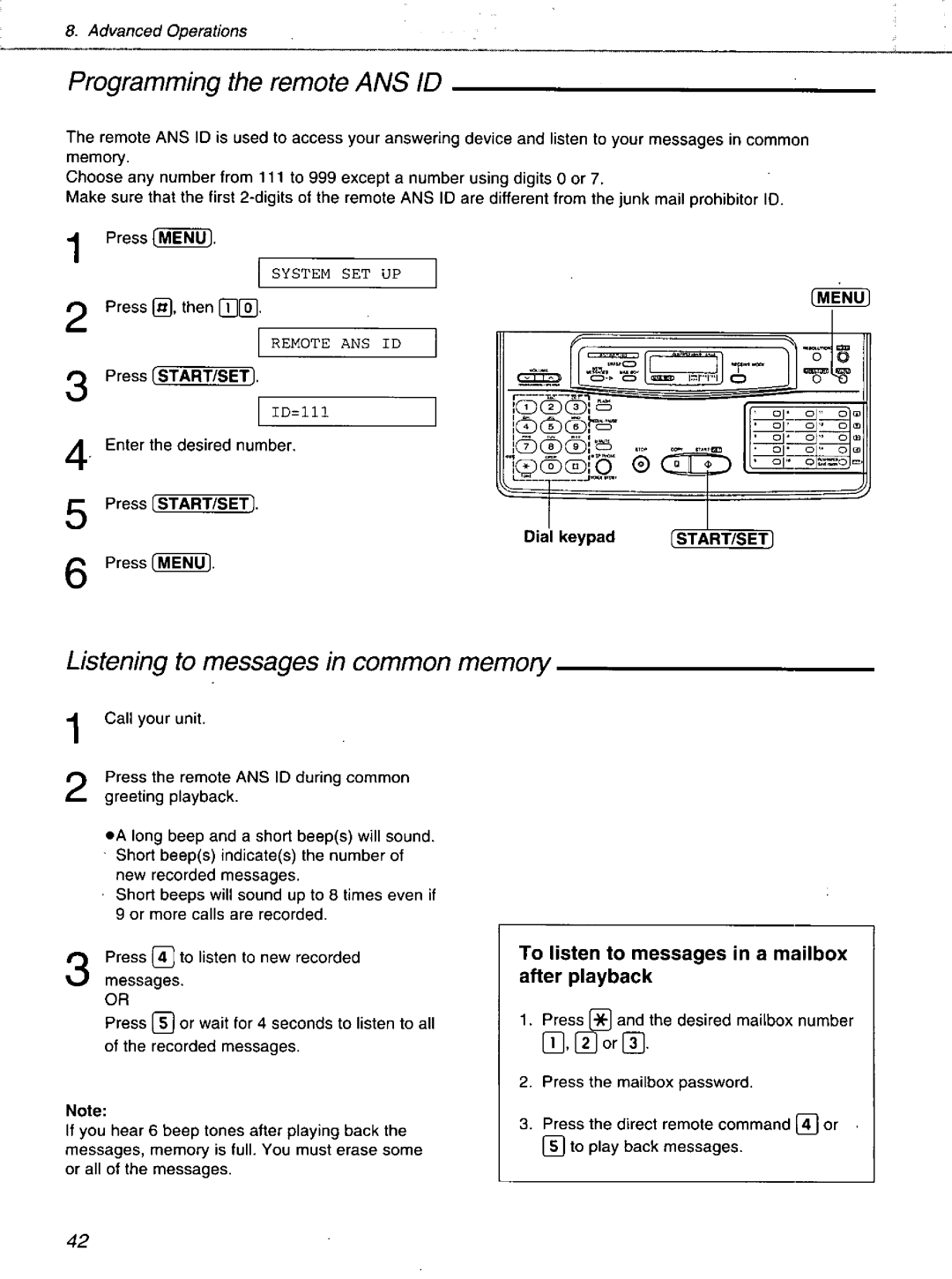 Panasonic KXF1100 manual 