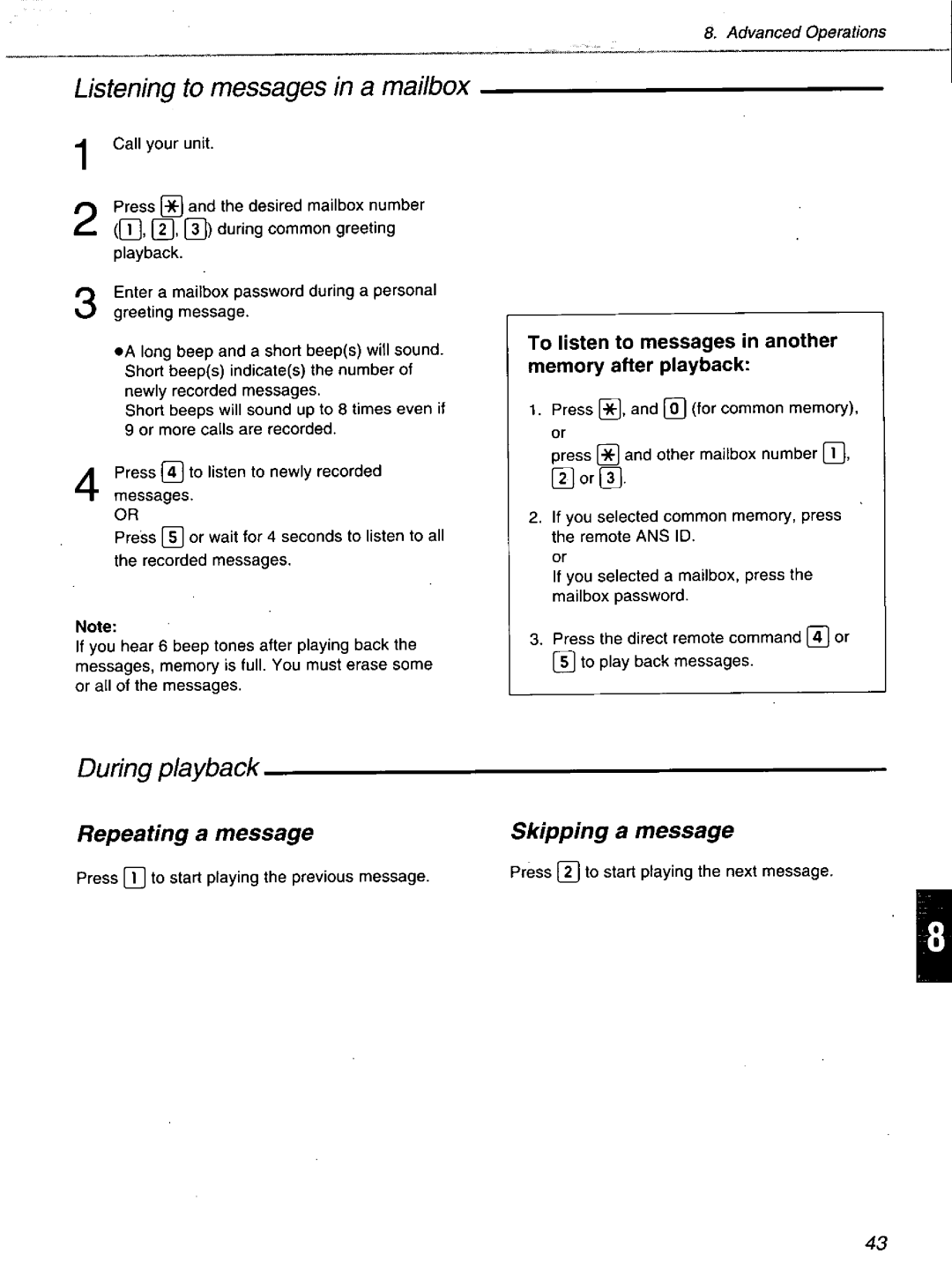 Panasonic KXF1100 manual 