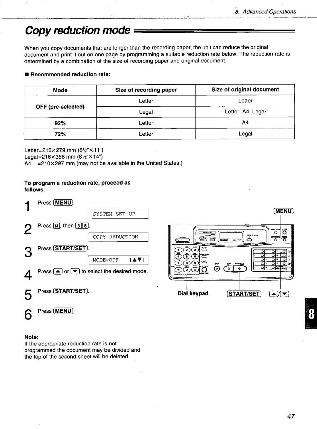 Panasonic KXF1100 manual 