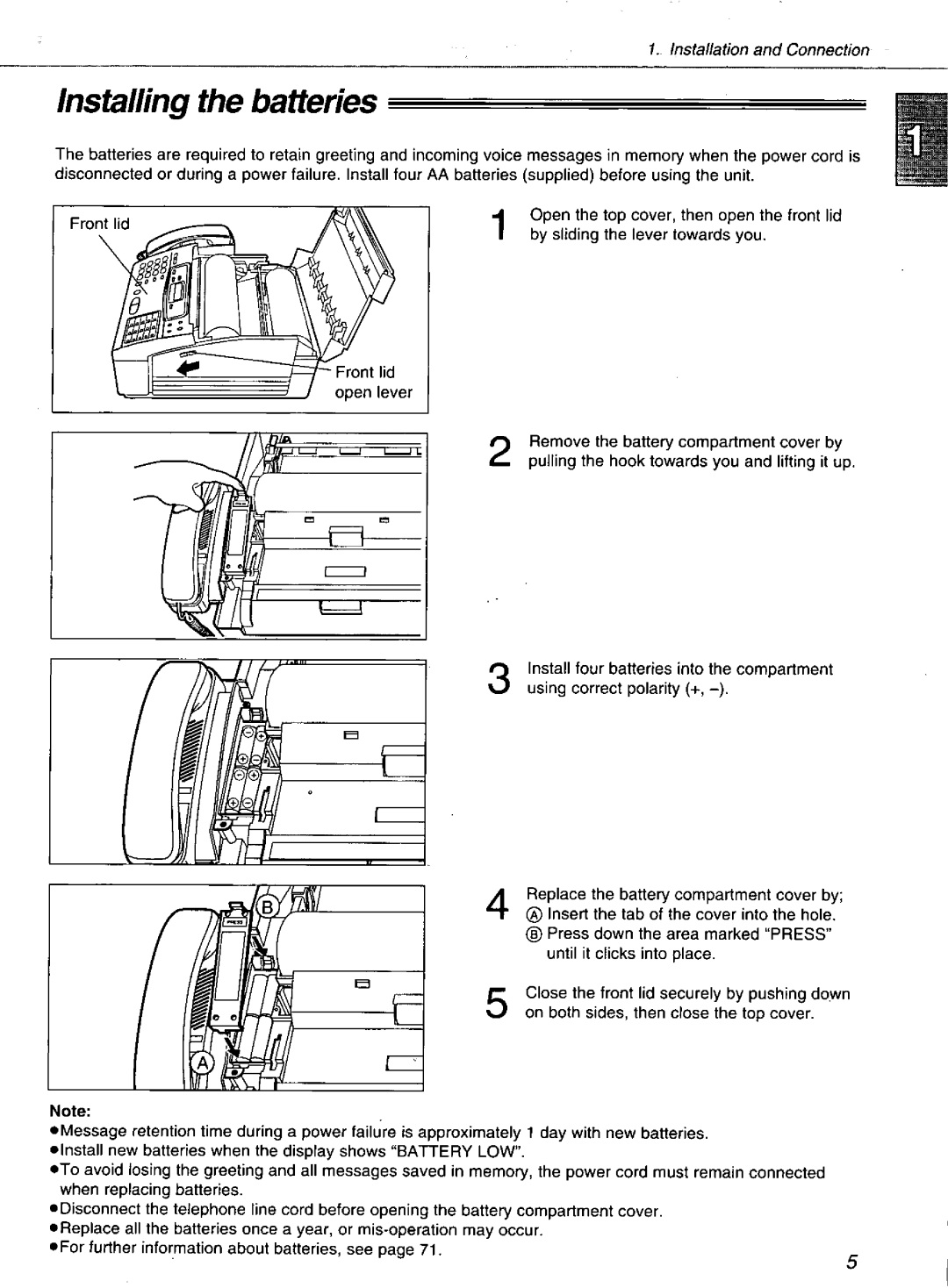 Panasonic KXF1100 manual 