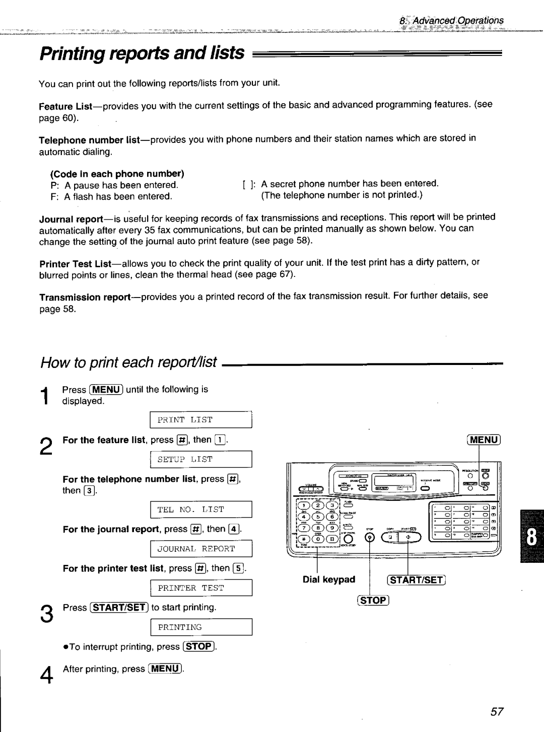 Panasonic KXF1100 manual 