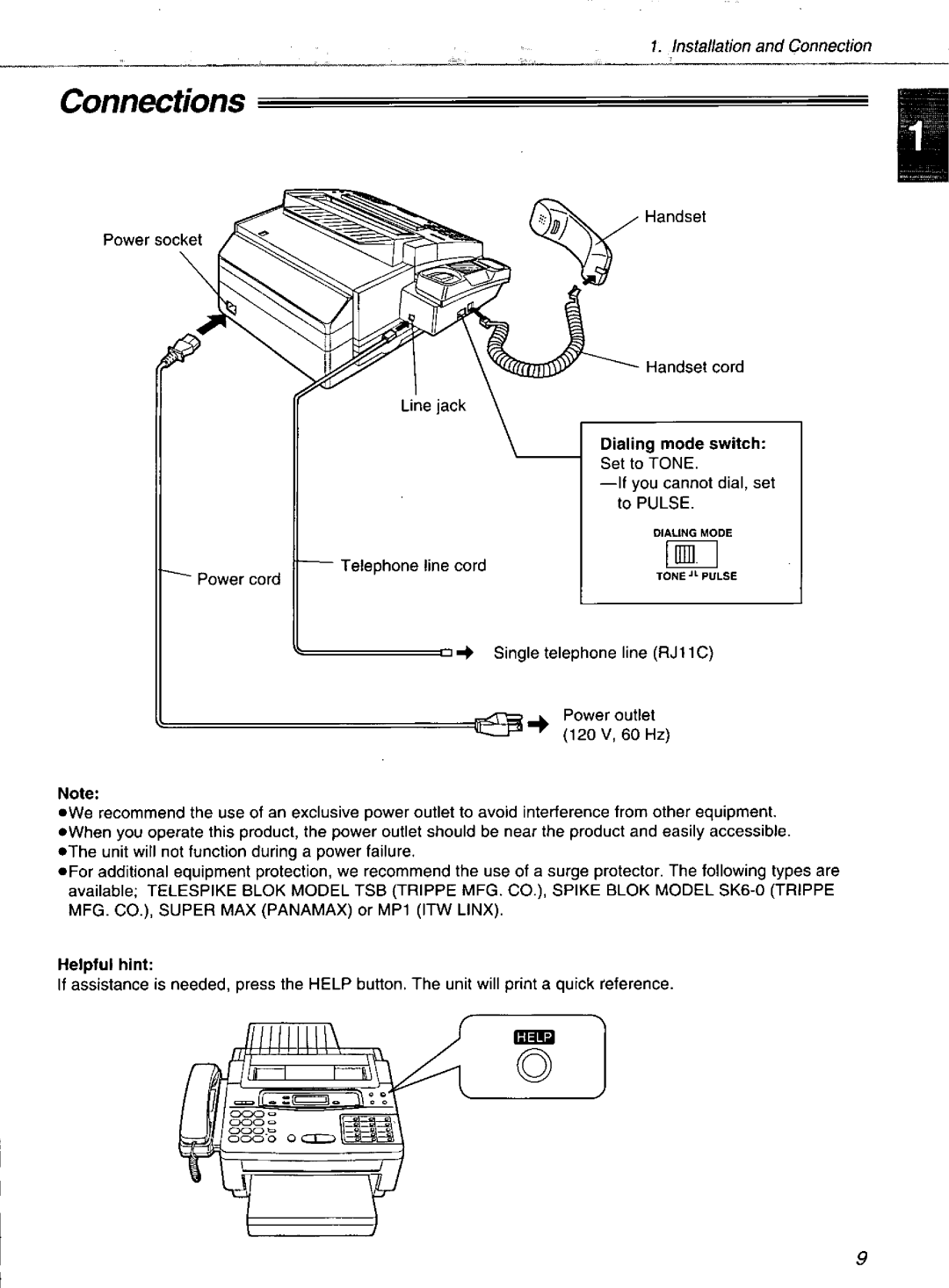 Panasonic KXF1100 manual 