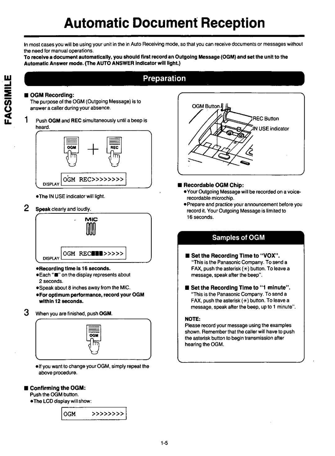 Panasonic KXF120 manual 