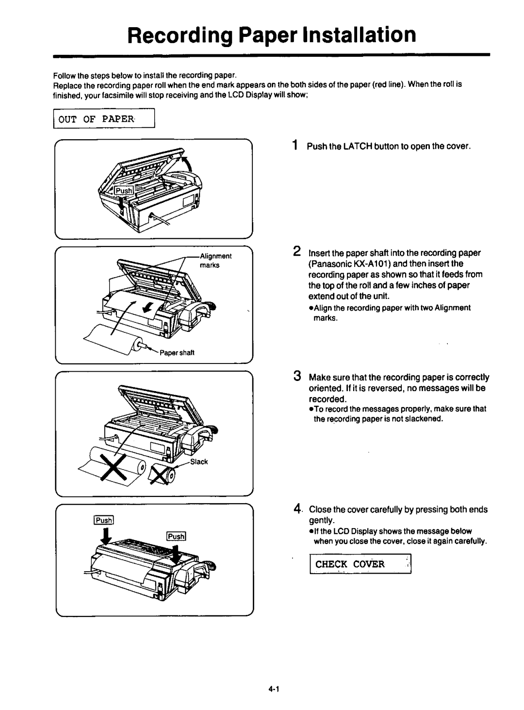 Panasonic KXF120 manual 