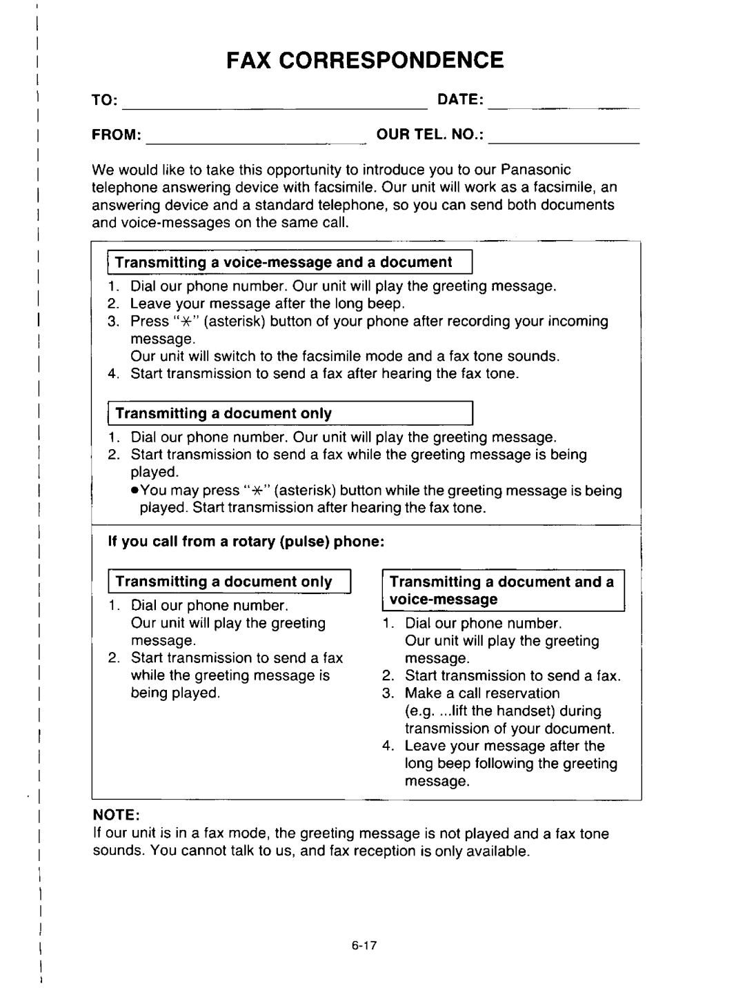 Panasonic KXF150 manual 