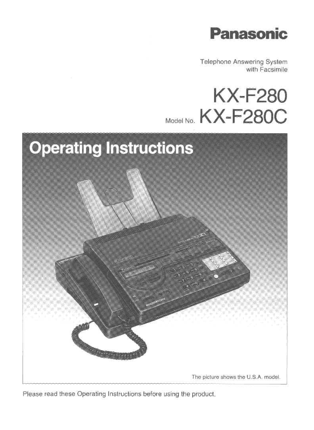 Panasonic KX-F280C, KXF280 manual 