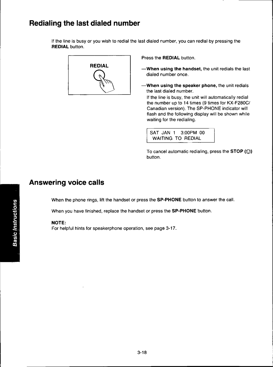 Panasonic KXF280, KX-F280C manual 