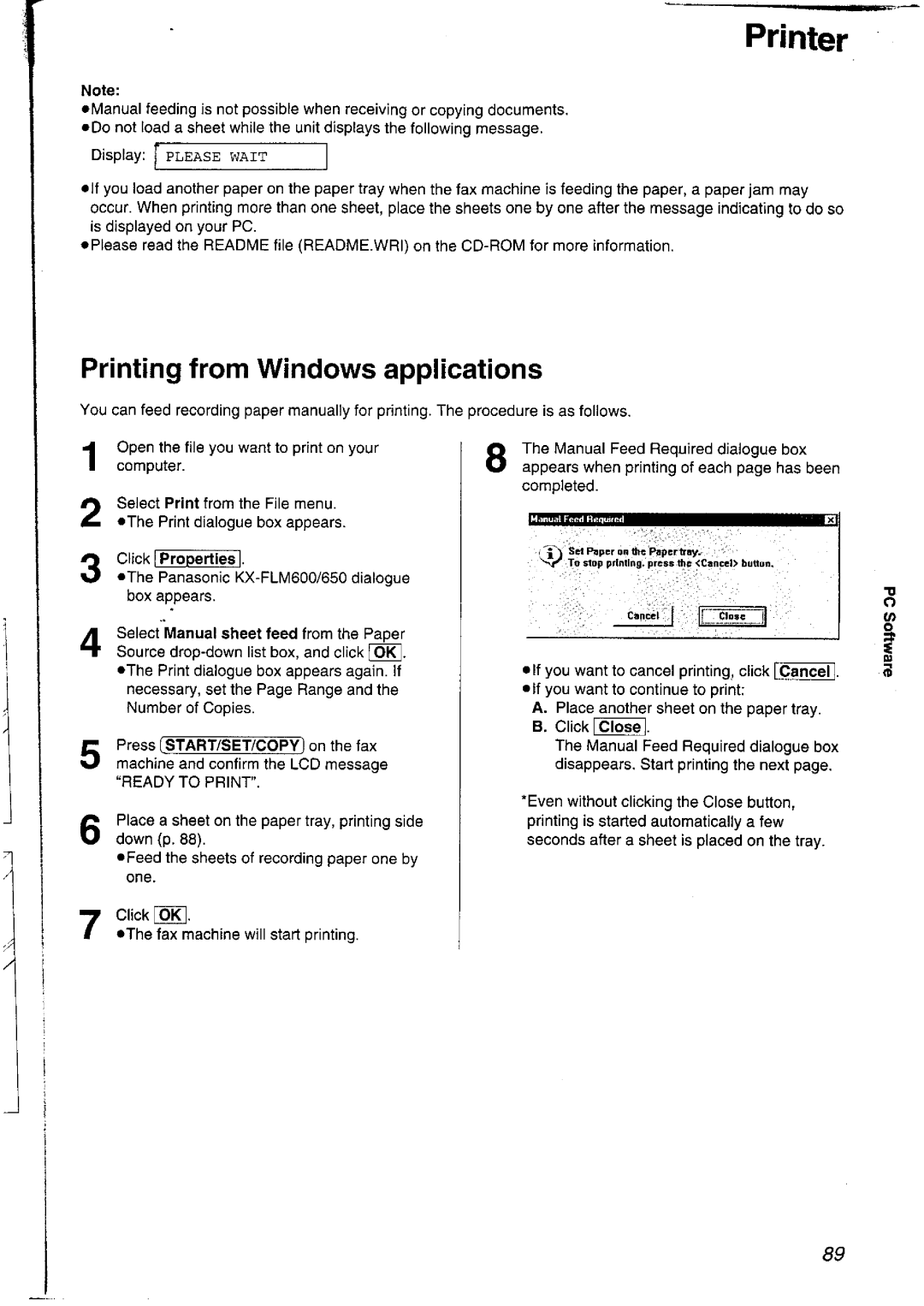 Panasonic KXFLM600AL, KXFLM600NZ manual 