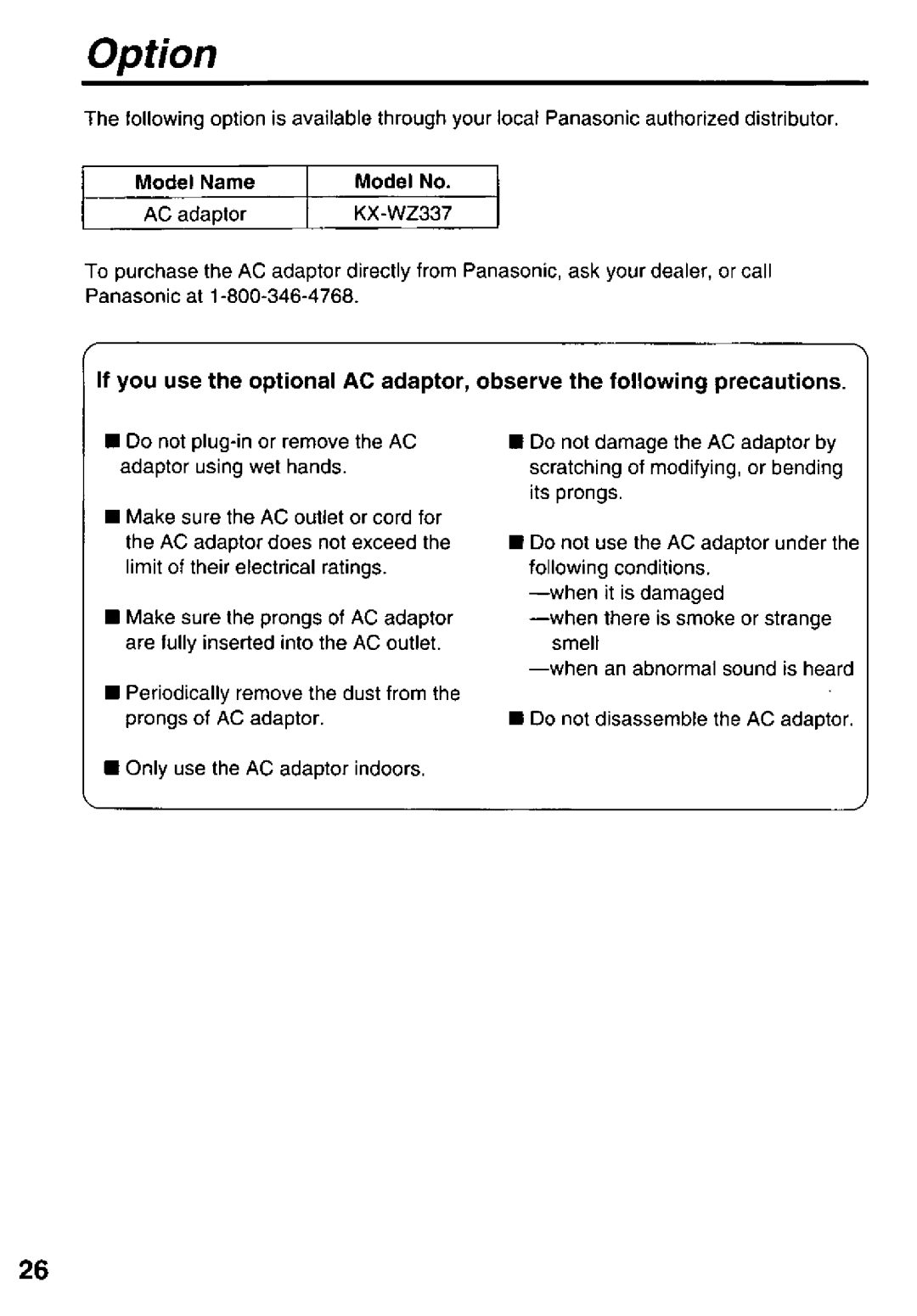 Panasonic KXL-807A manual 