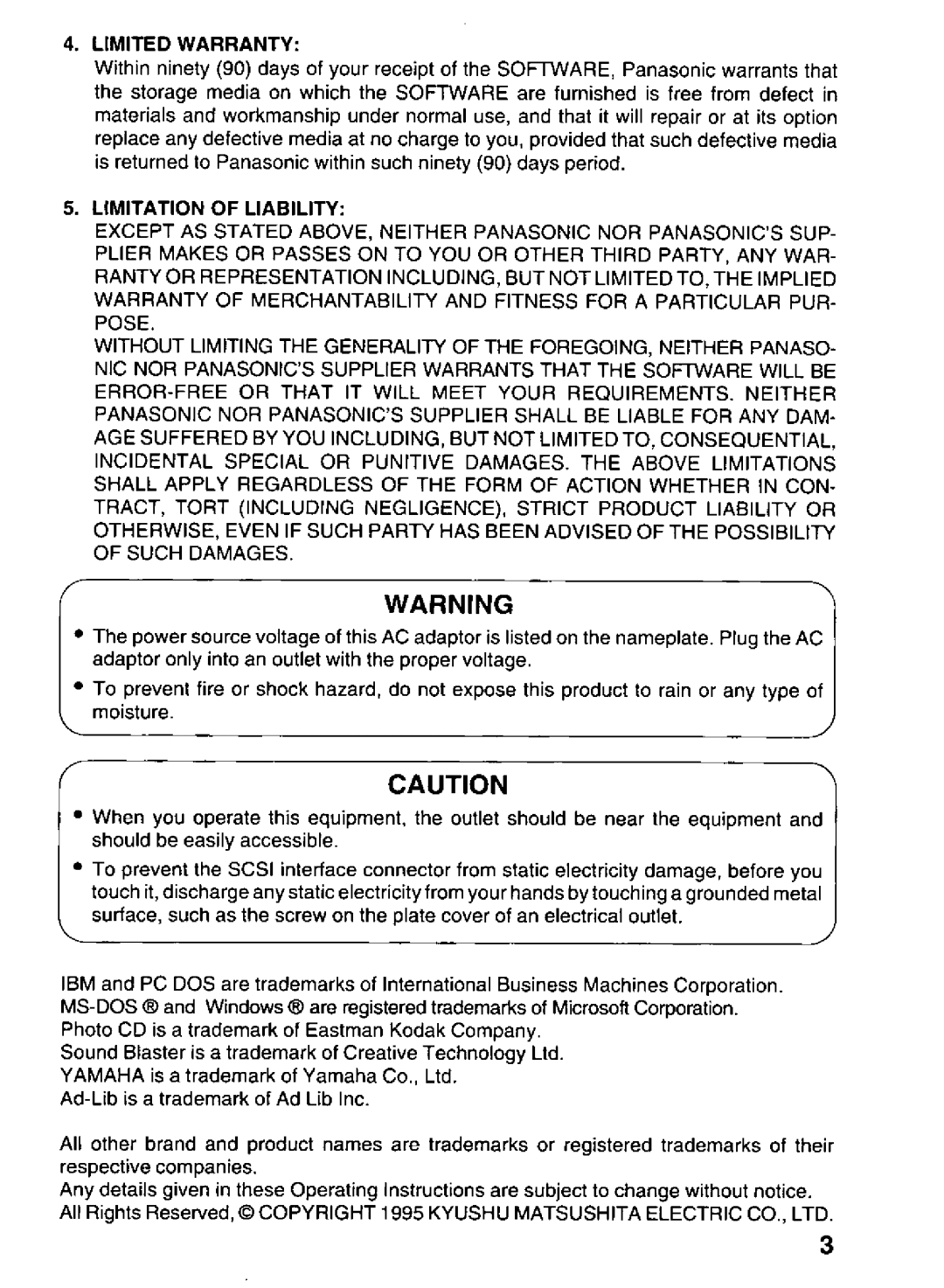 Panasonic KXL-D721 manual 