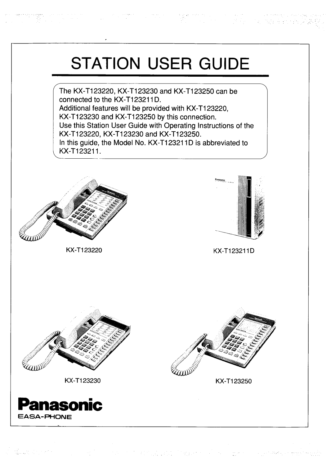 Panasonic KXT123220 manual 