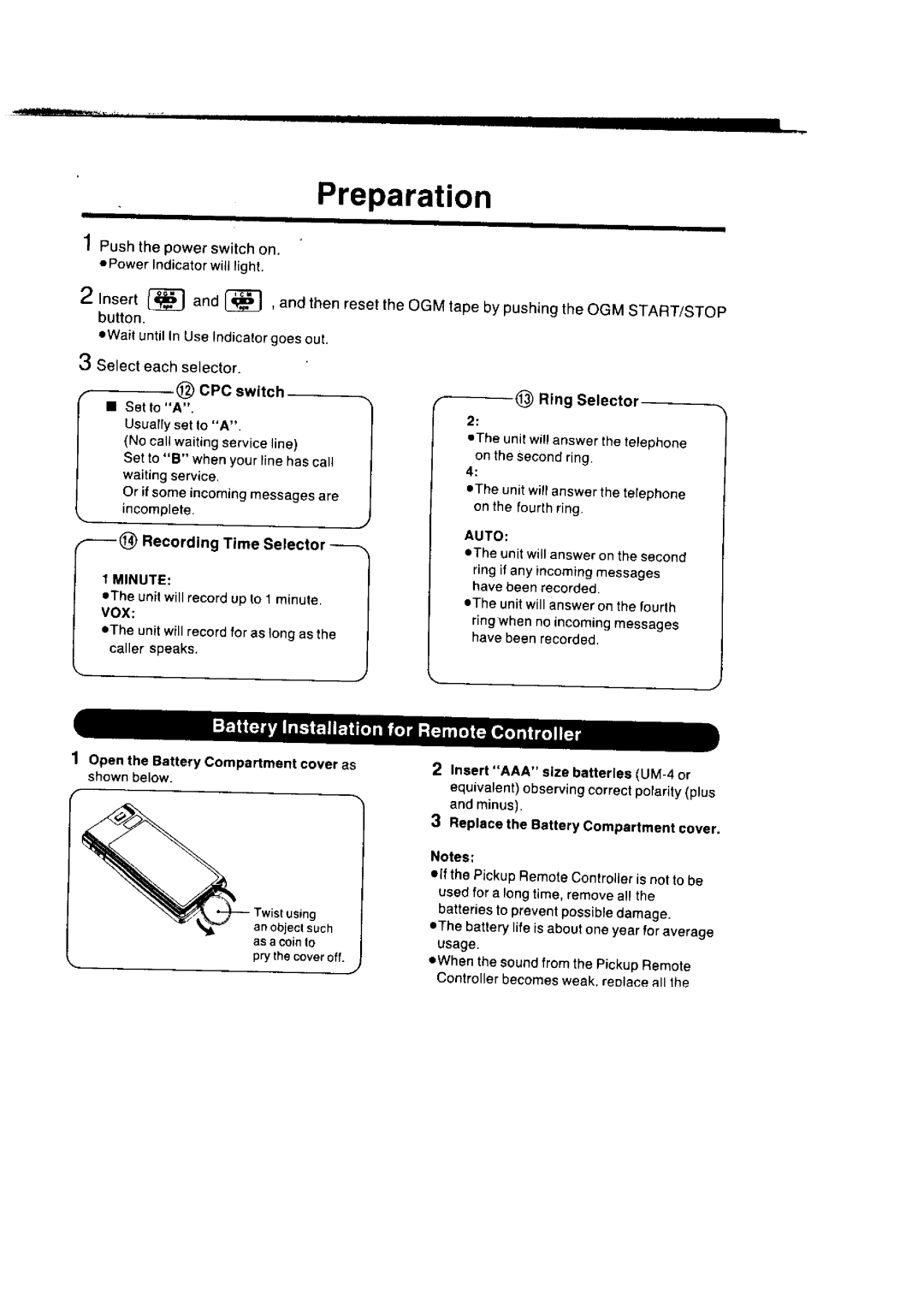 Panasonic KXT1418 manual 