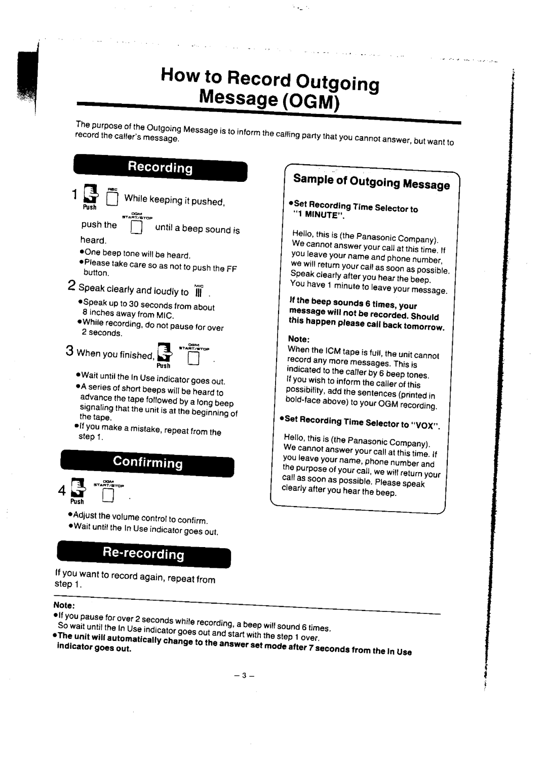 Panasonic KXT1418 manual 