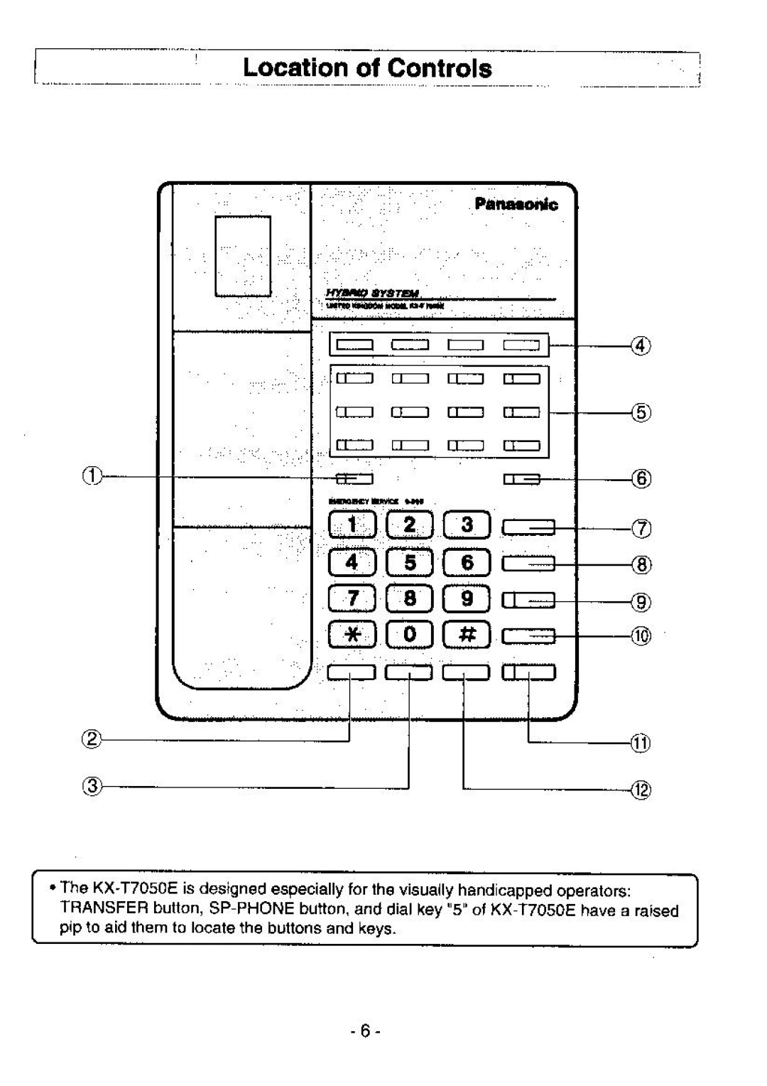 Panasonic KXT7050E manual 