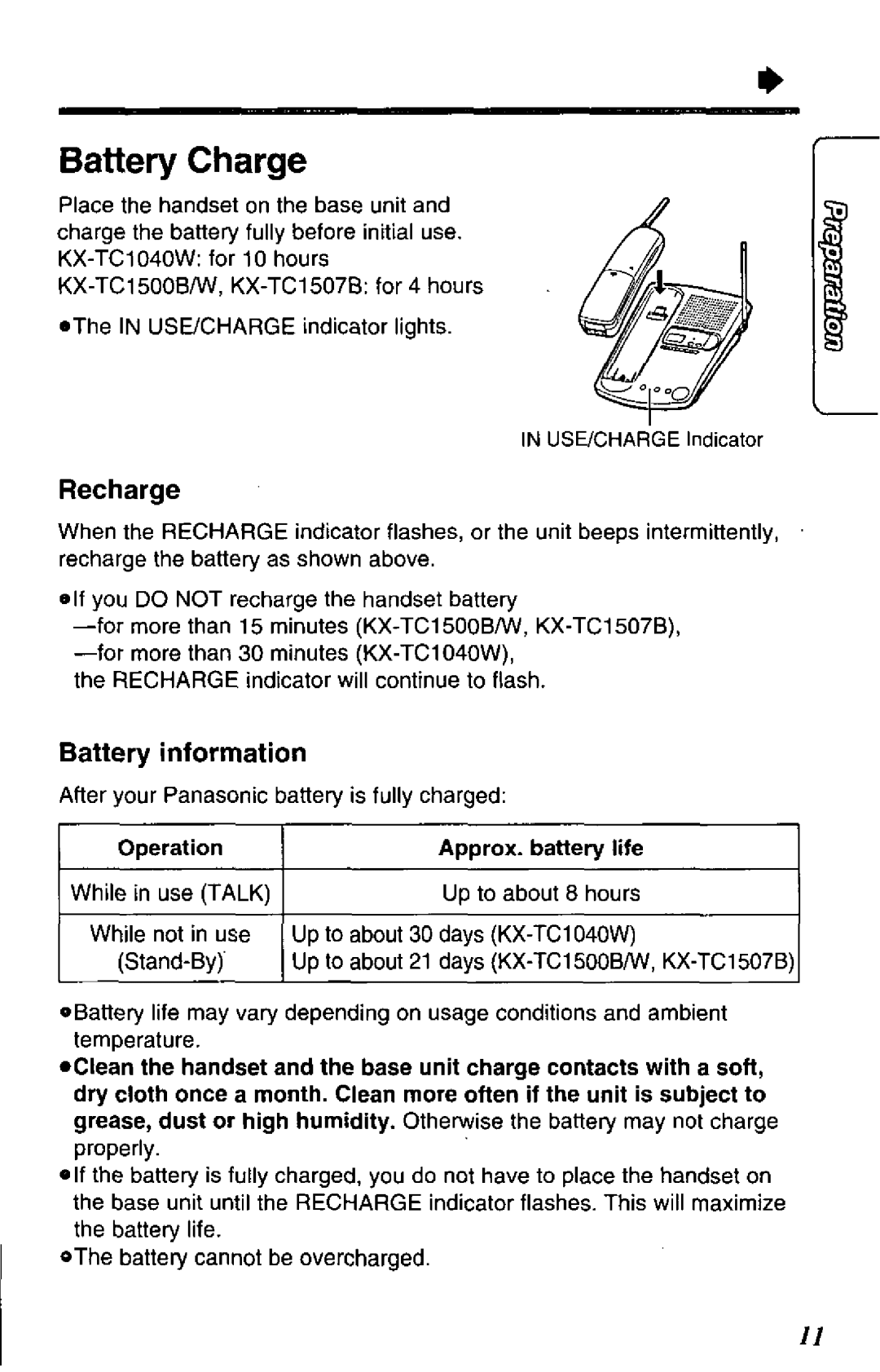 Panasonic KX-TC1500B, KXTC1507B, KXTC1500W, KXTC1040W manual 