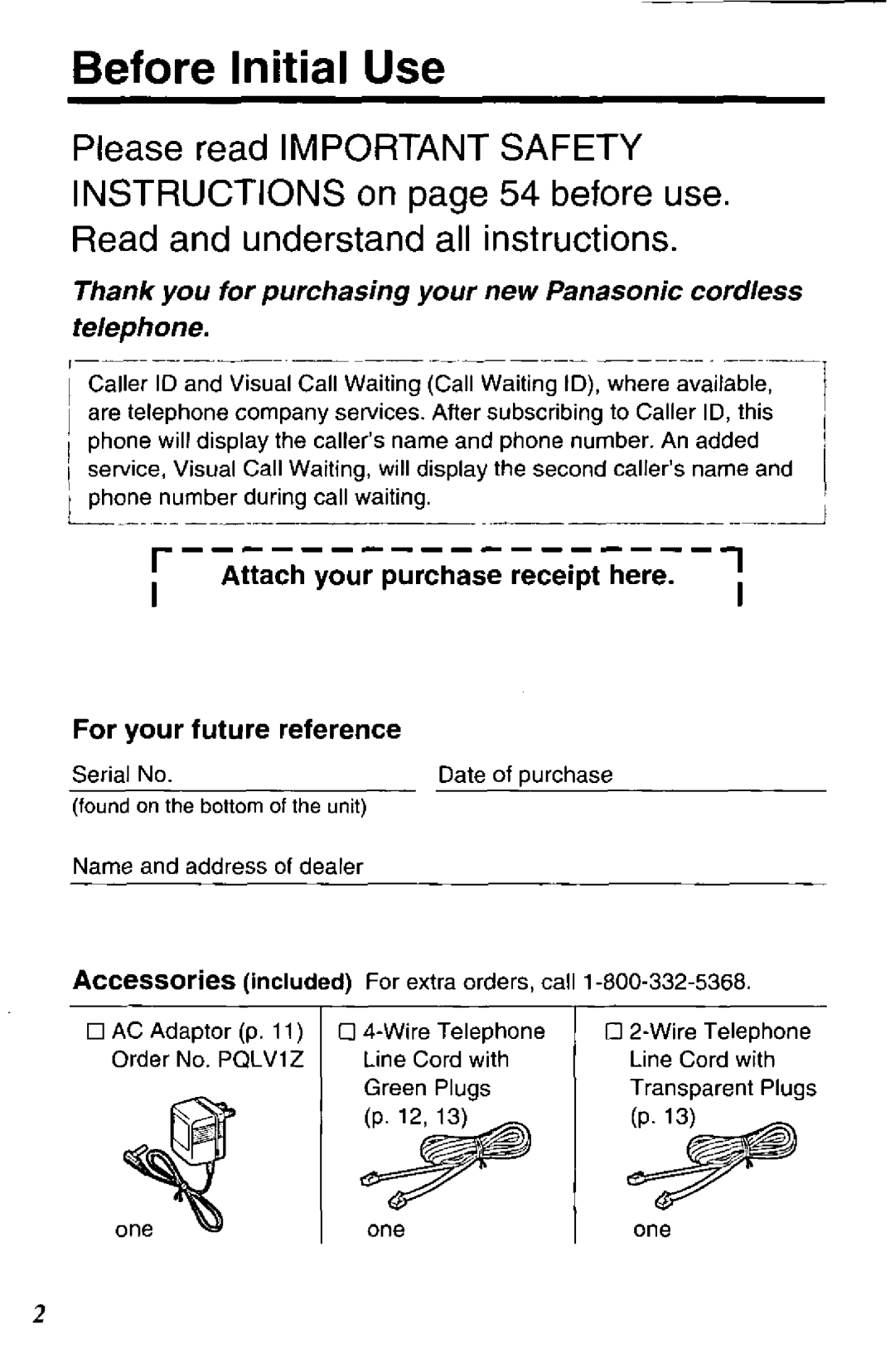 Panasonic KXTC1720B manual 