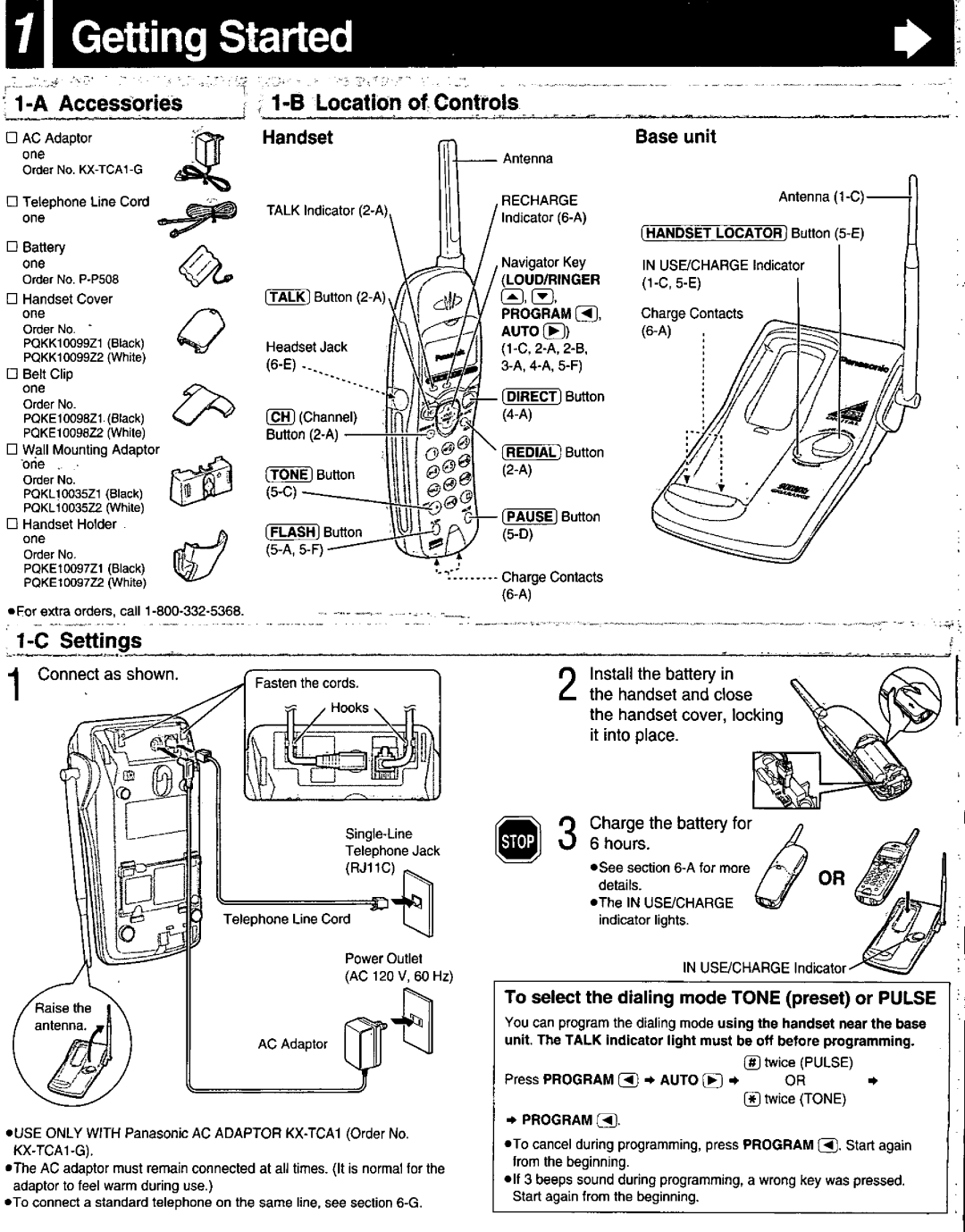 Panasonic KX-TC1801W, KXTC1801B, KXTC1802B manual 