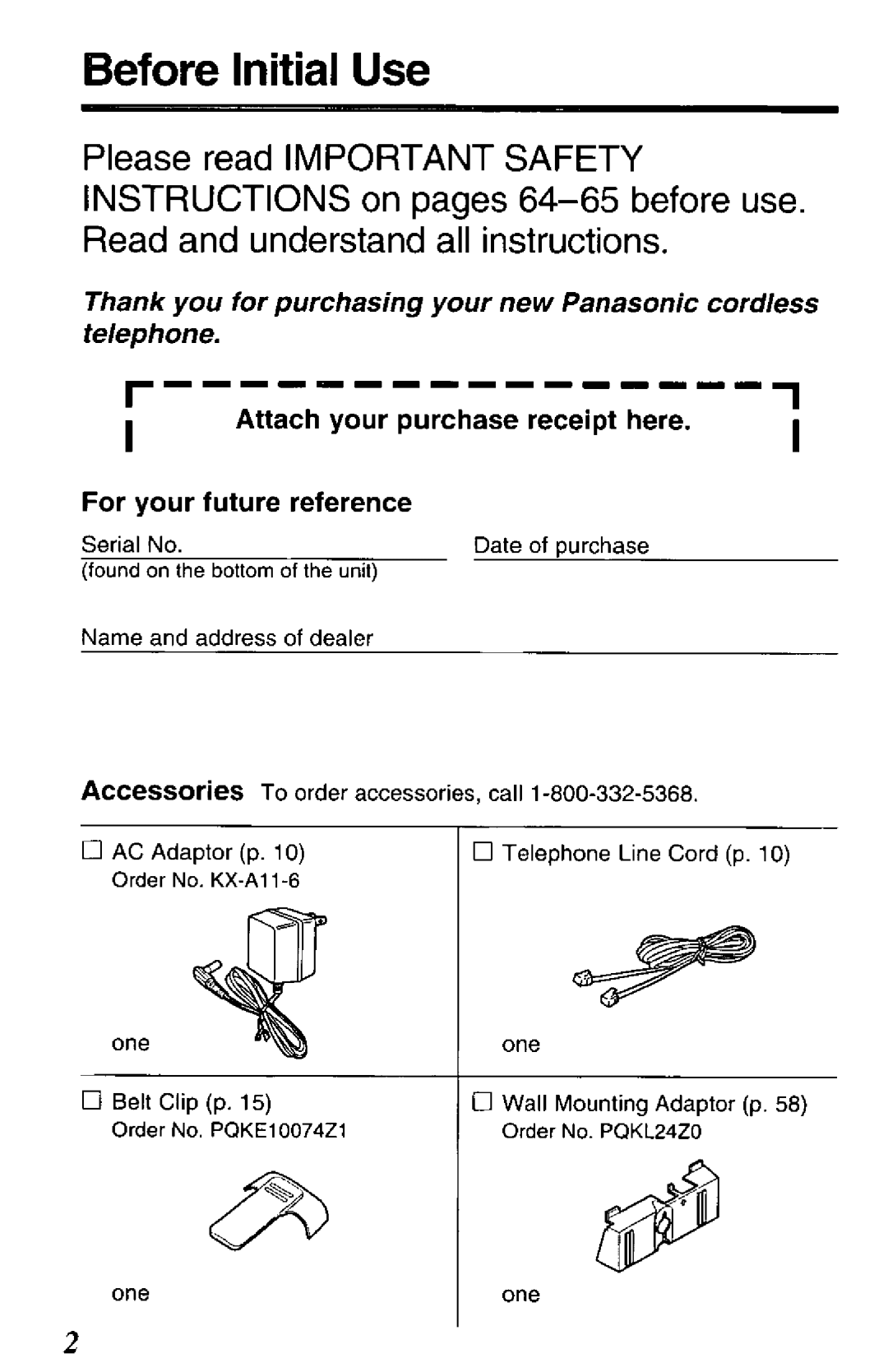 Panasonic KXTCM944B manual 