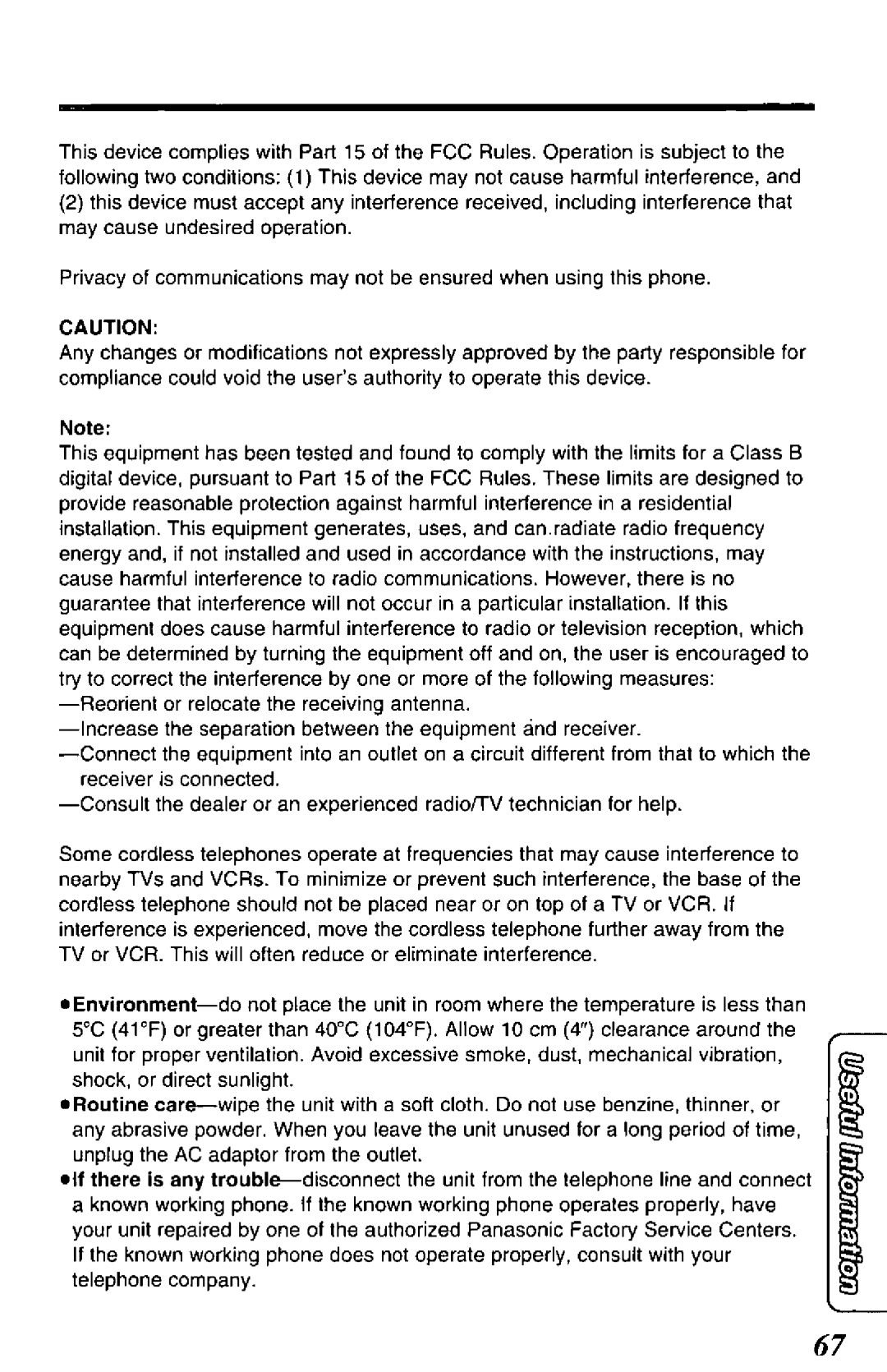 Panasonic KXTCM944B manual 