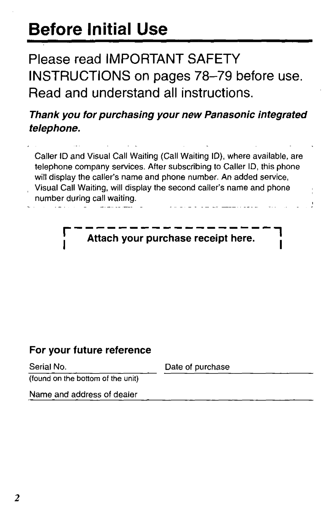 Panasonic KXTMC97B manual 