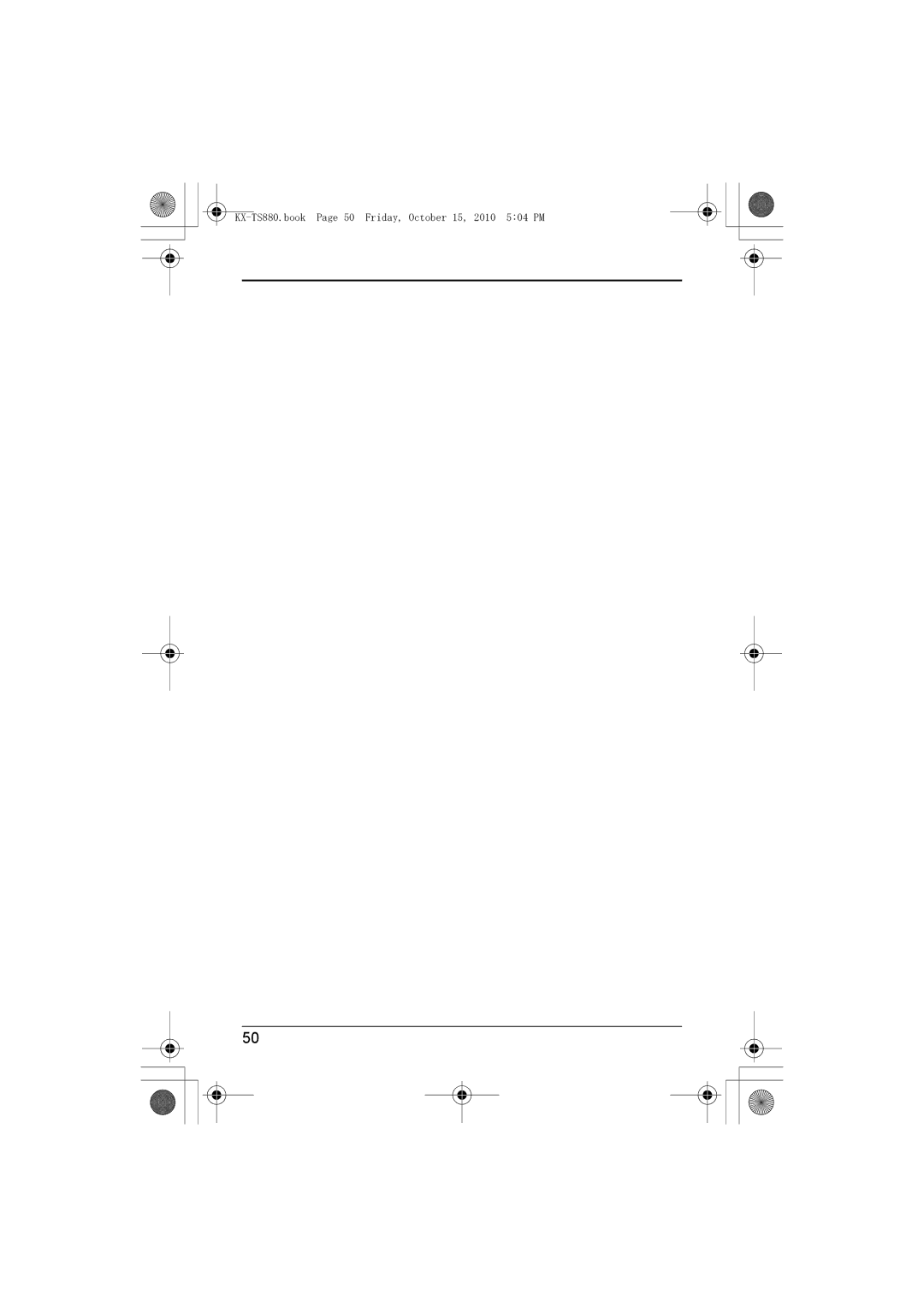 Panasonic KXTS880B, KX-TS880B operating instructions KX-TS880.book Page 50 Friday, October 15, 2010 504 PM 