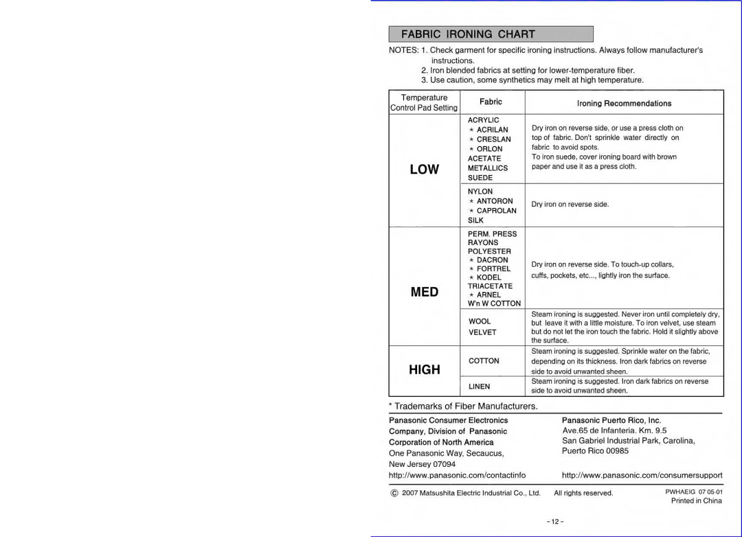 Panasonic L71SR manual 