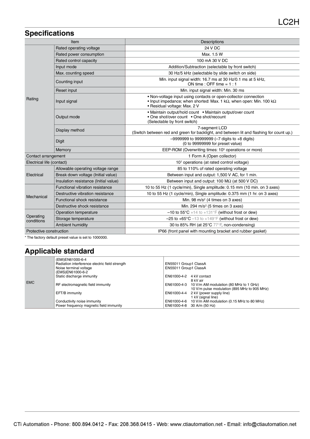 Panasonic LC2H specifications 107 