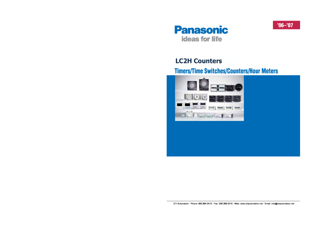 Panasonic LC2H specifications Timers/Time Switches/Counters/Hour Meters, ’06-’07 