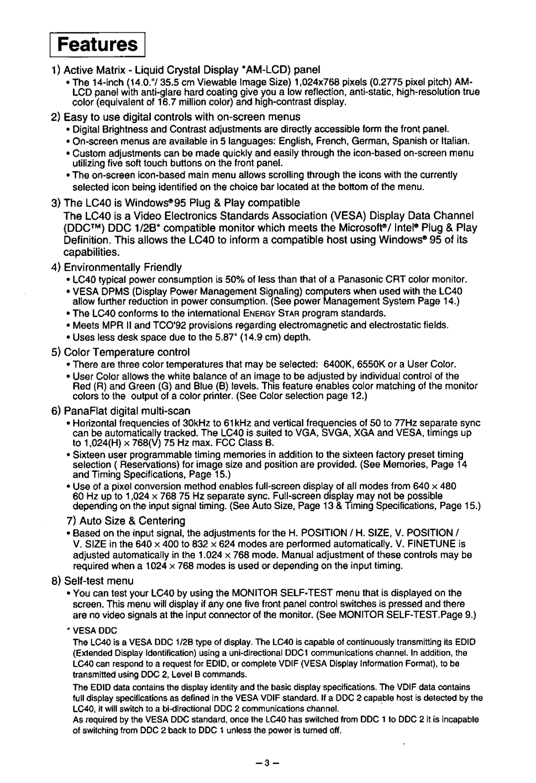 Panasonic LC40 manual 