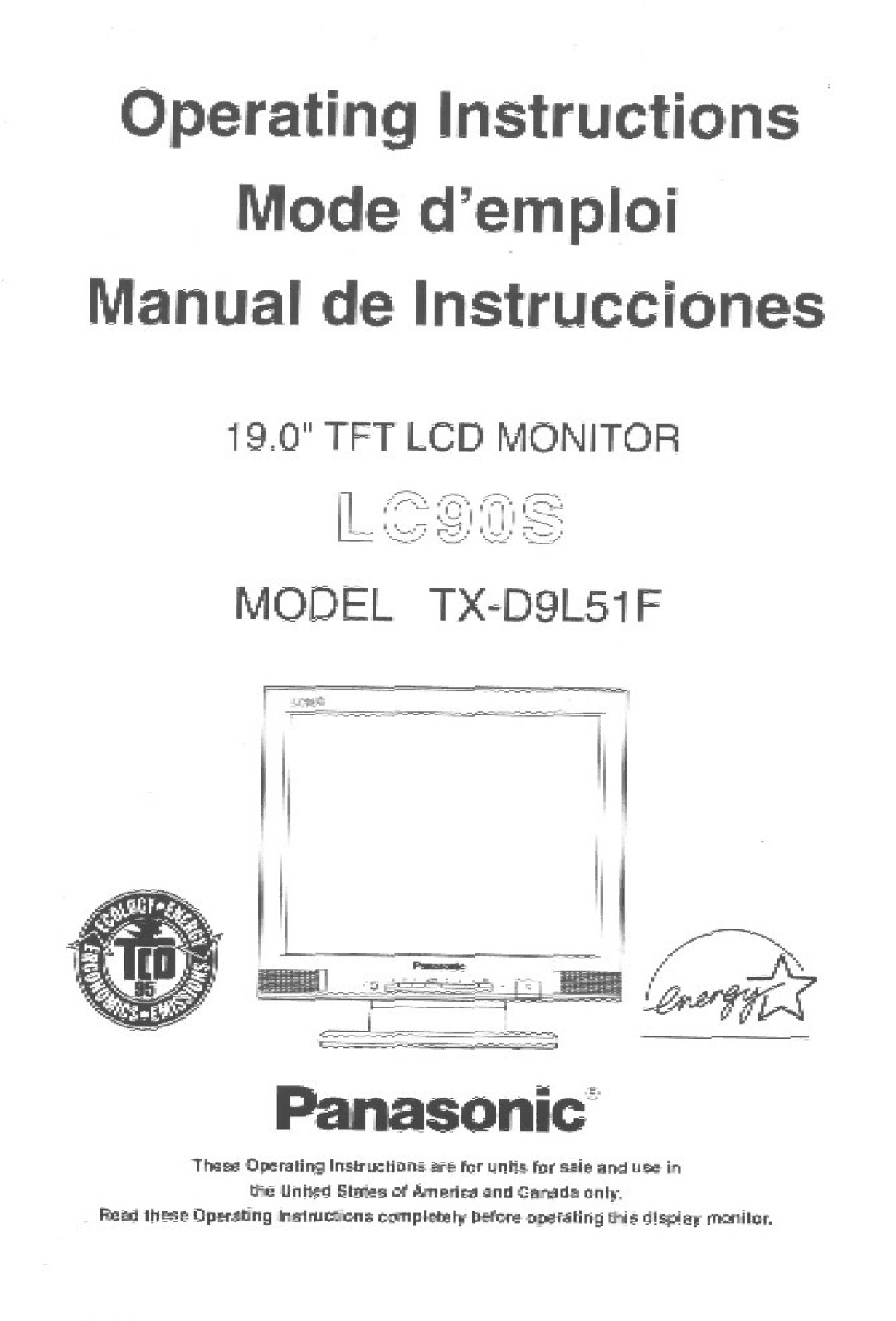 Panasonic LC90S manual 