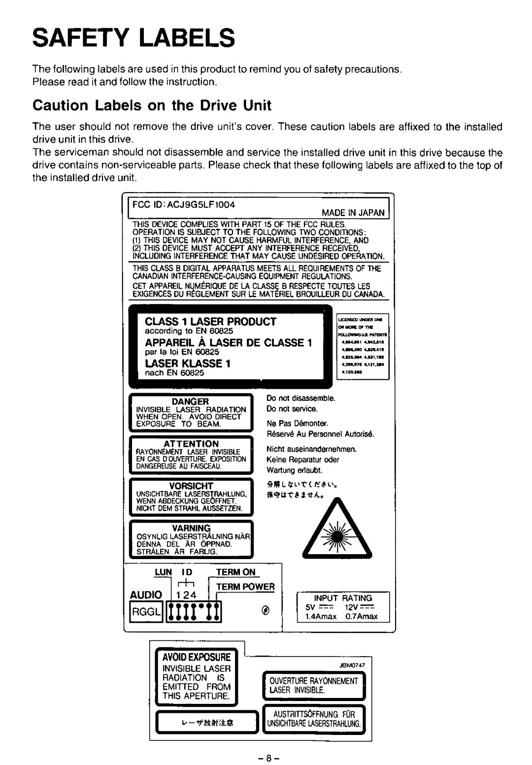 Panasonic LF-1004AB manual 