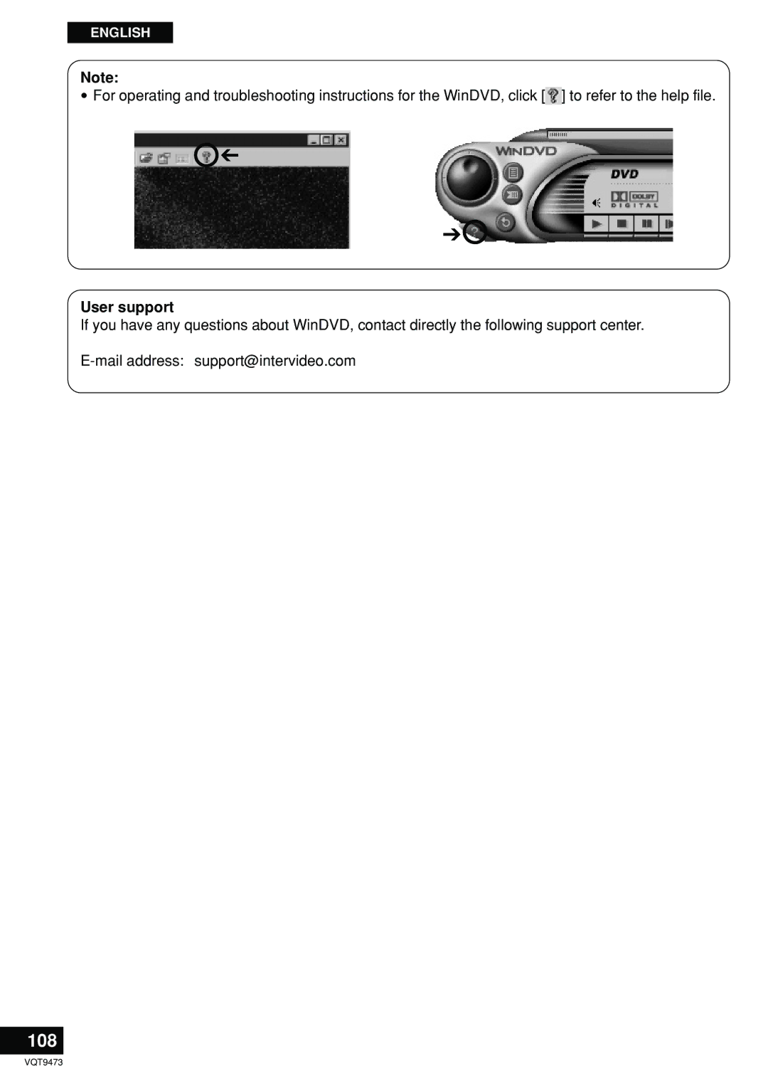 Panasonic LF-D321 manual 108, User support 