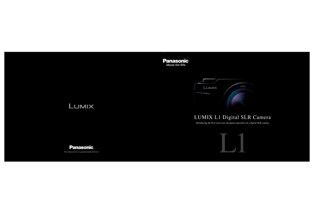 Panasonic LUMIX L1 manual Lumix L1 Digital SLR Camera 