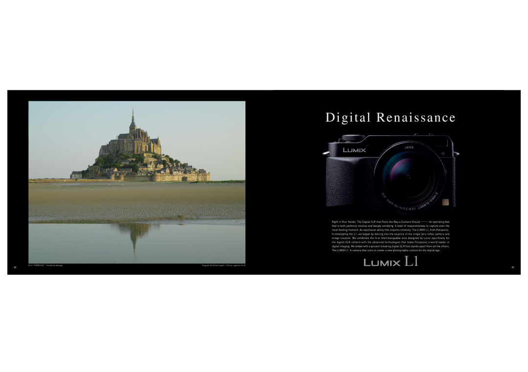 Panasonic LUMIX L1 manual Digital Renaissance, From OUR Place The Worlds Heritage 