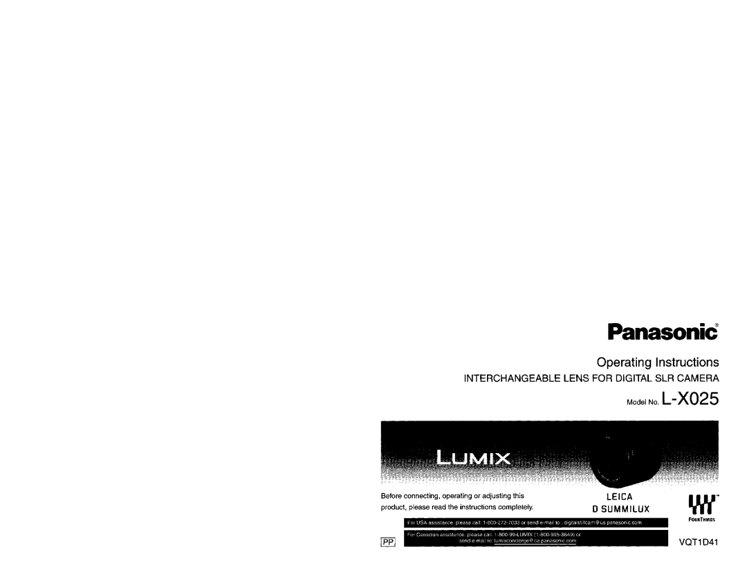 Panasonic LX025 manual 