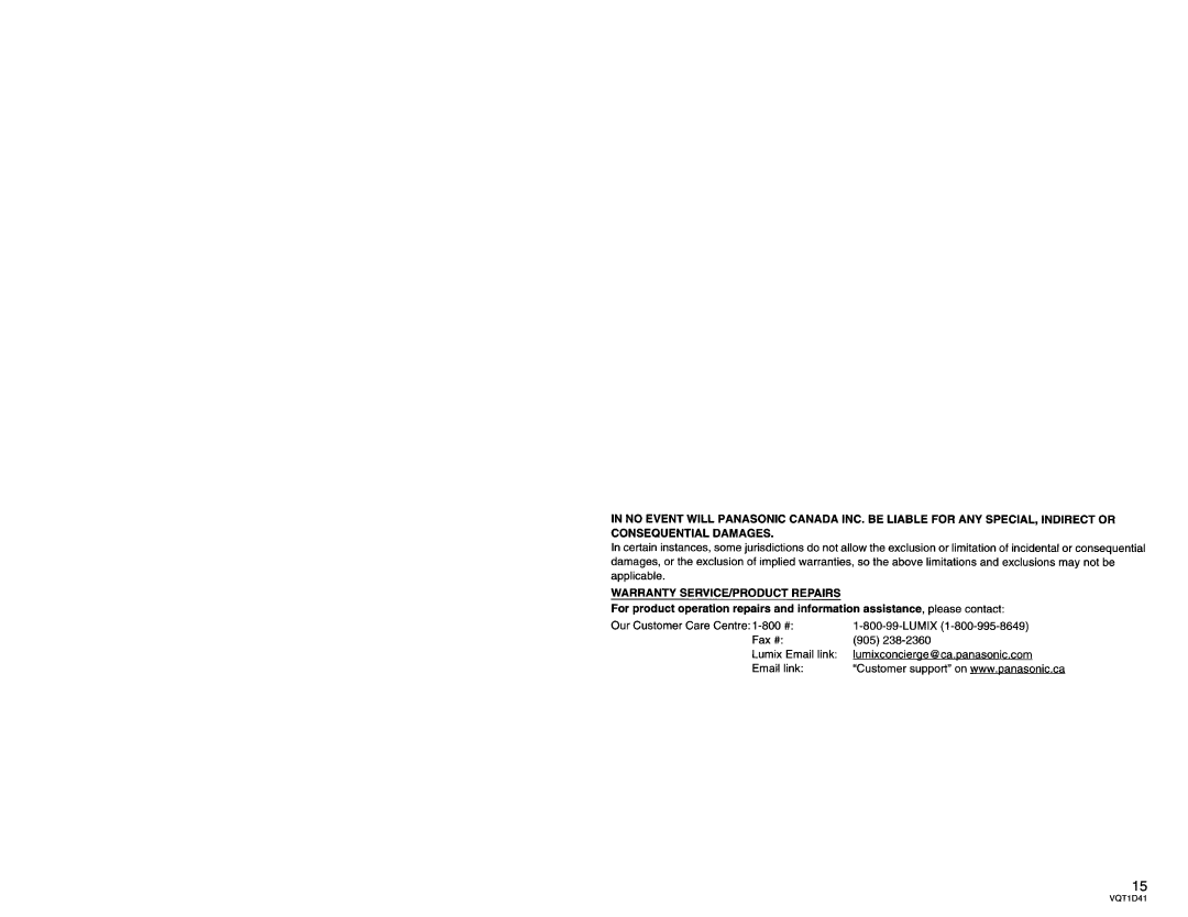 Panasonic LX025 manual 