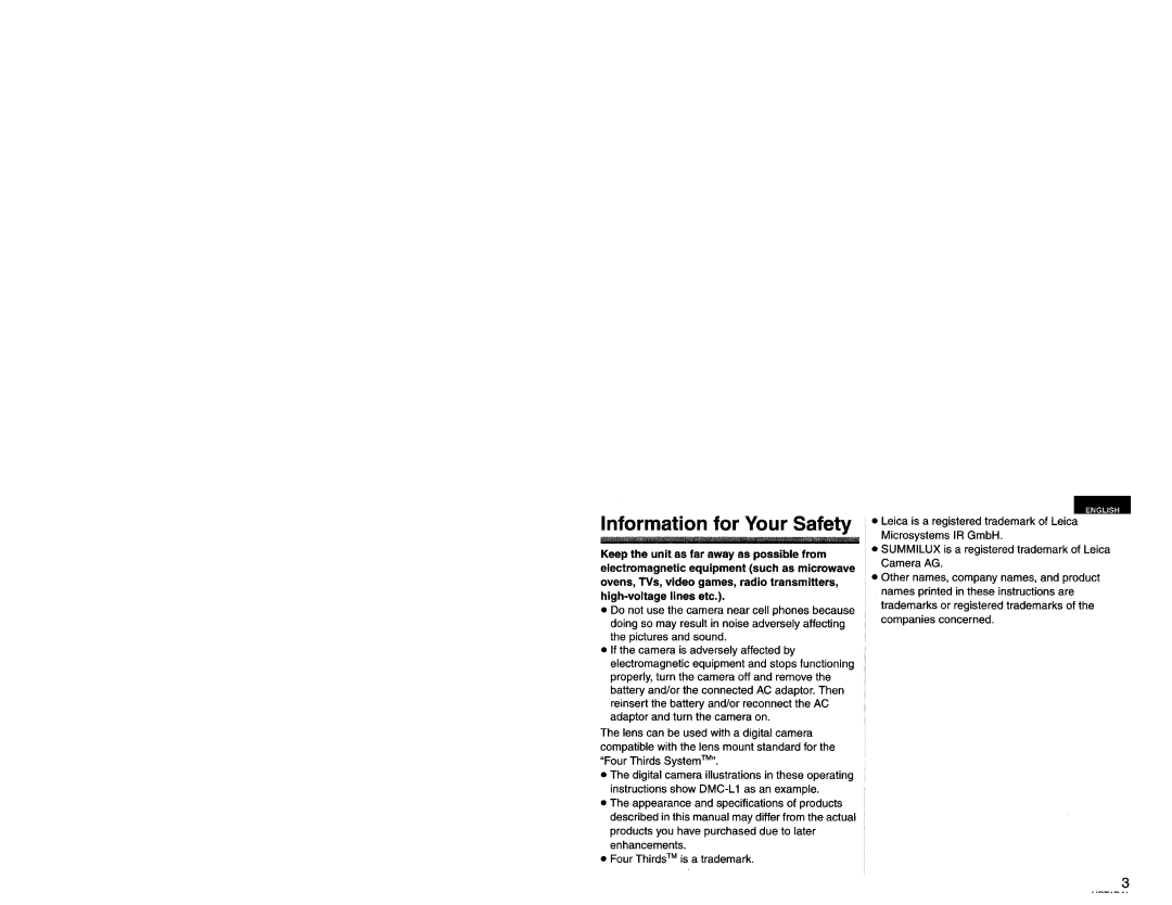 Panasonic LX025 manual 