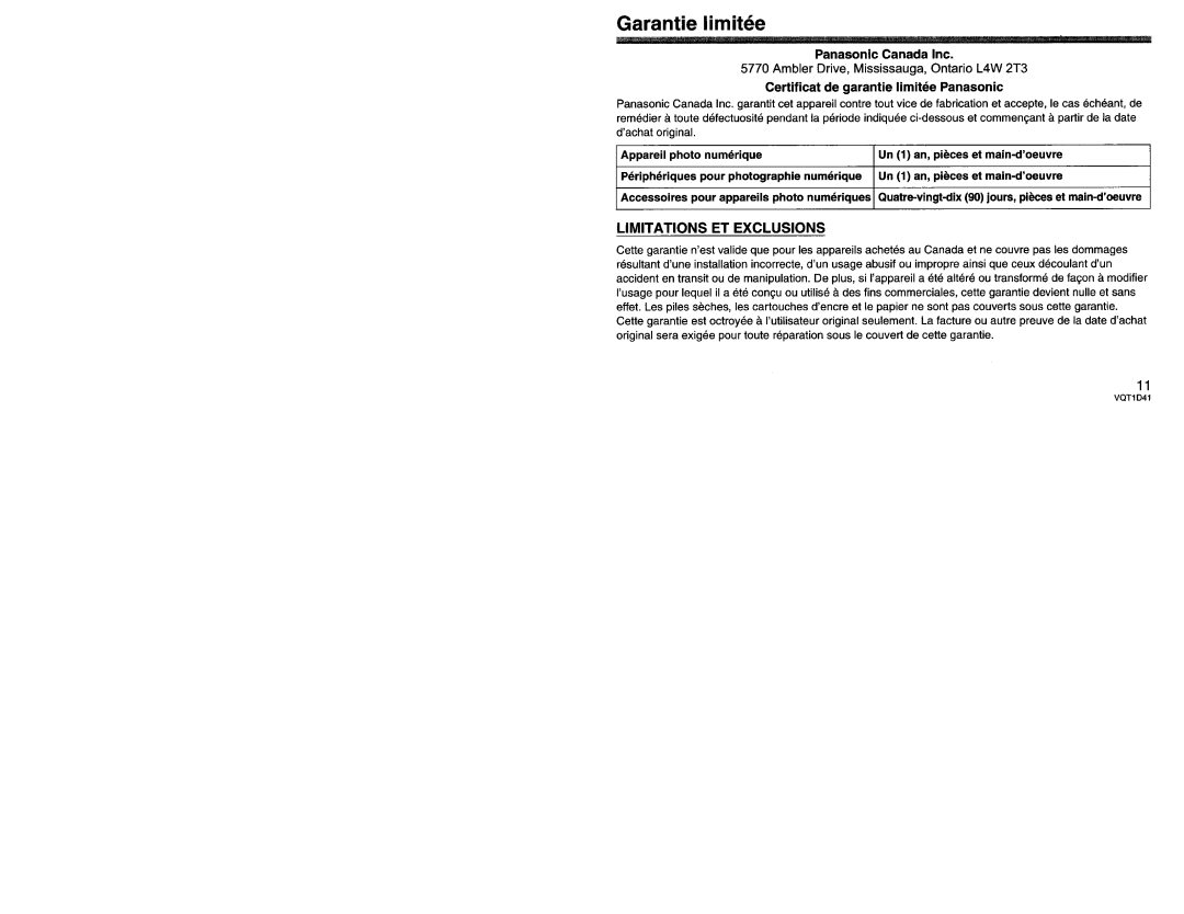 Panasonic LX025 manual 